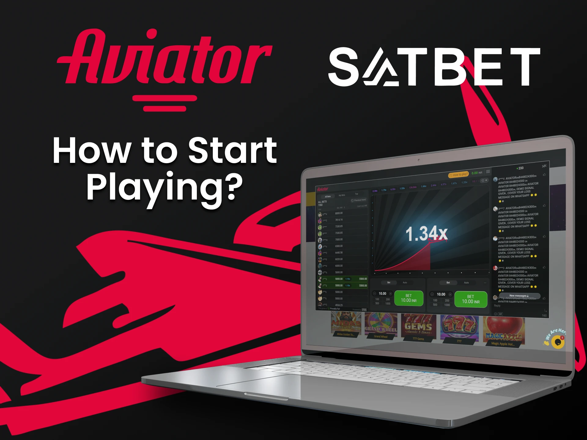 Go to the right section to play Aviator on Satbet.