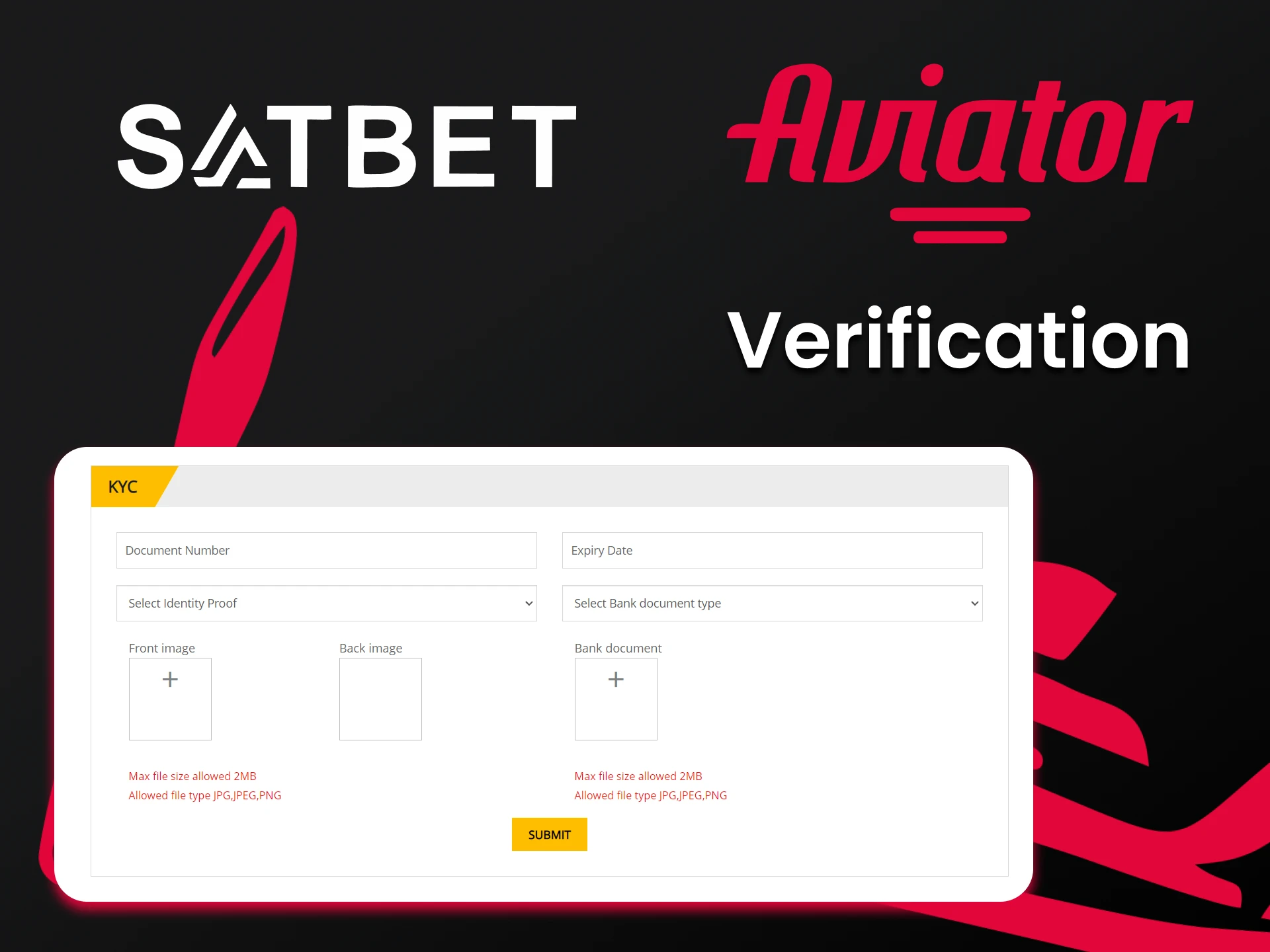 Fill in your personal details for the Satbet site to play Aviator.