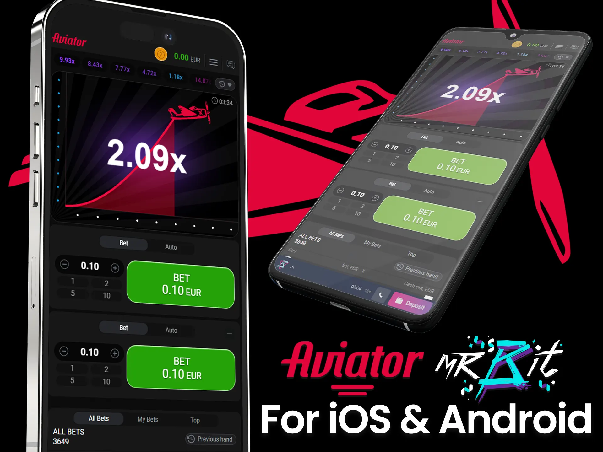 Coming soon is an app from Mr. Bit to play Aviator for Android and iOS.