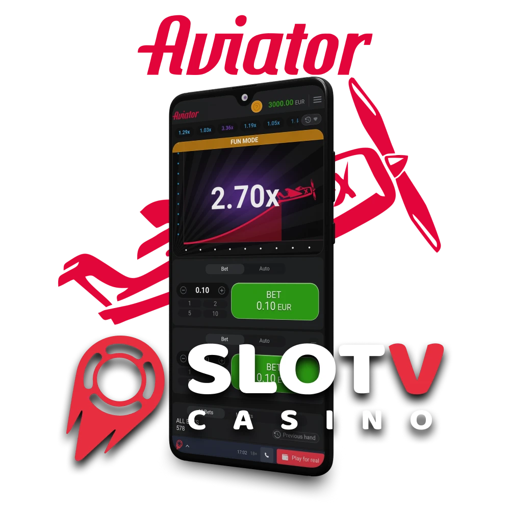 Choose the SlotV app to play Aviator.