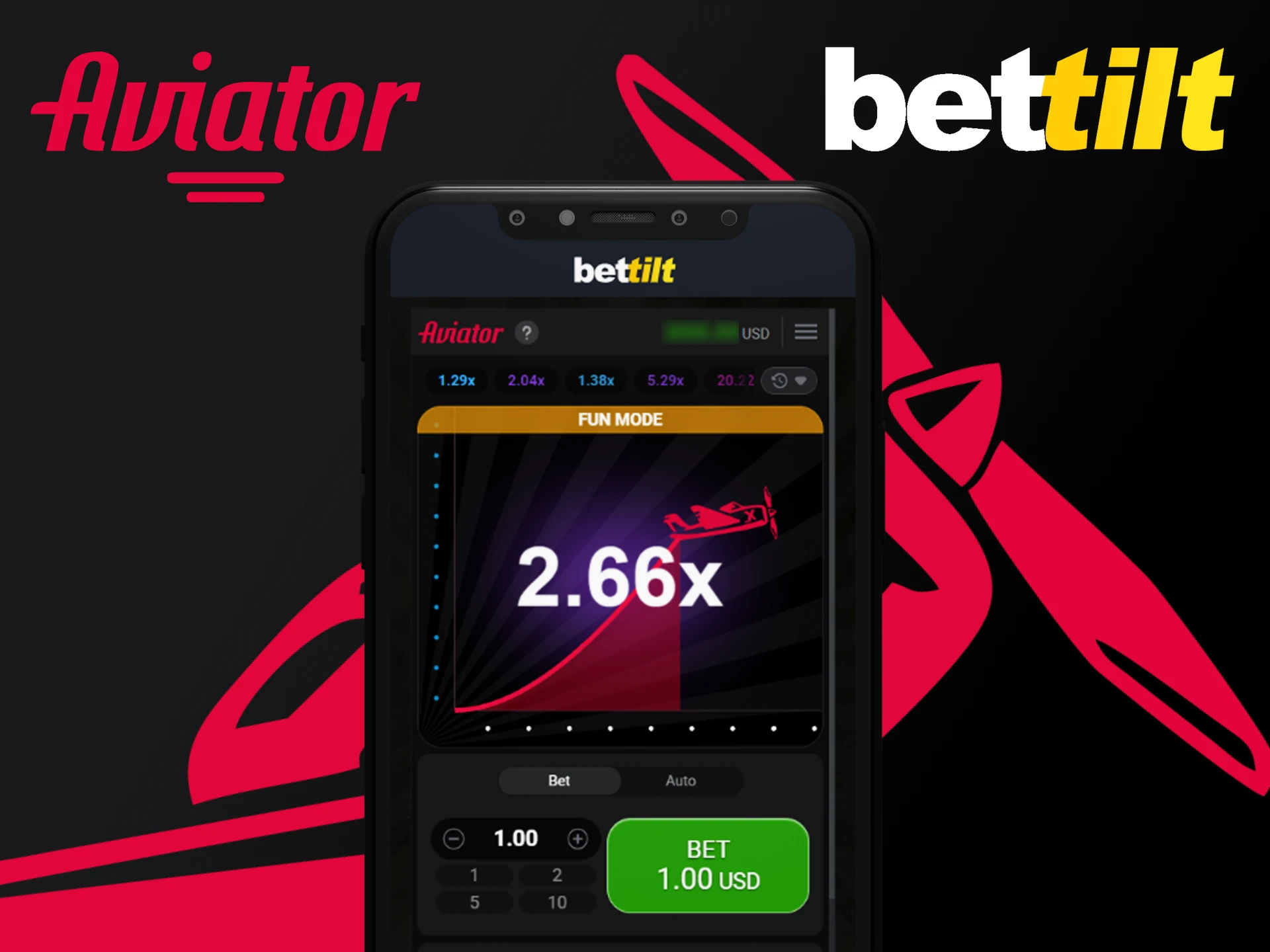 Play the Aviator game with the Bettilt app and win.