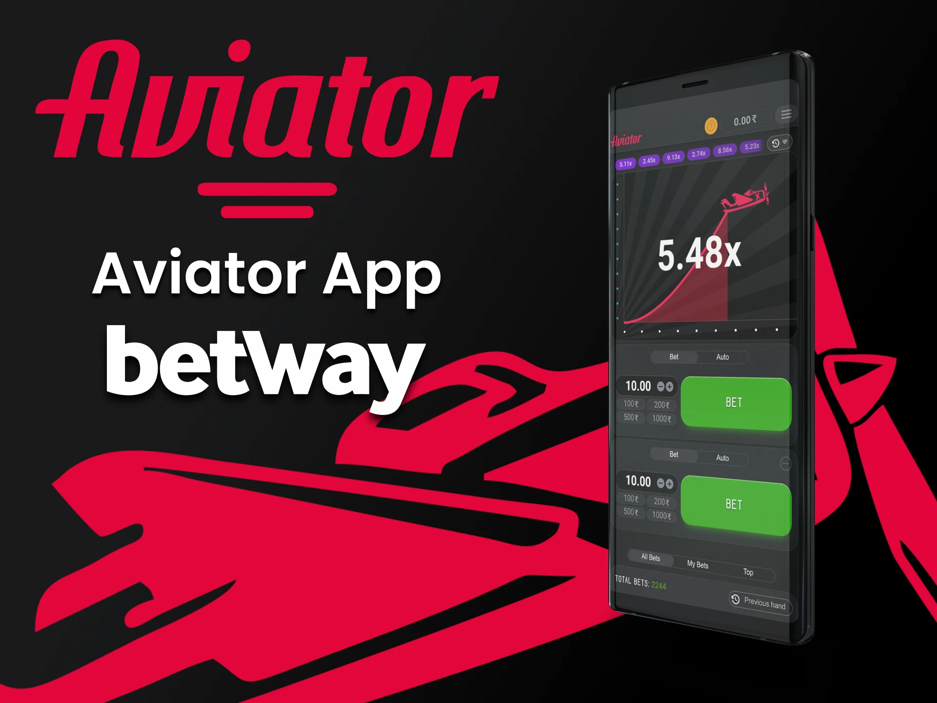 Try playing Aviator with the app from Betway.