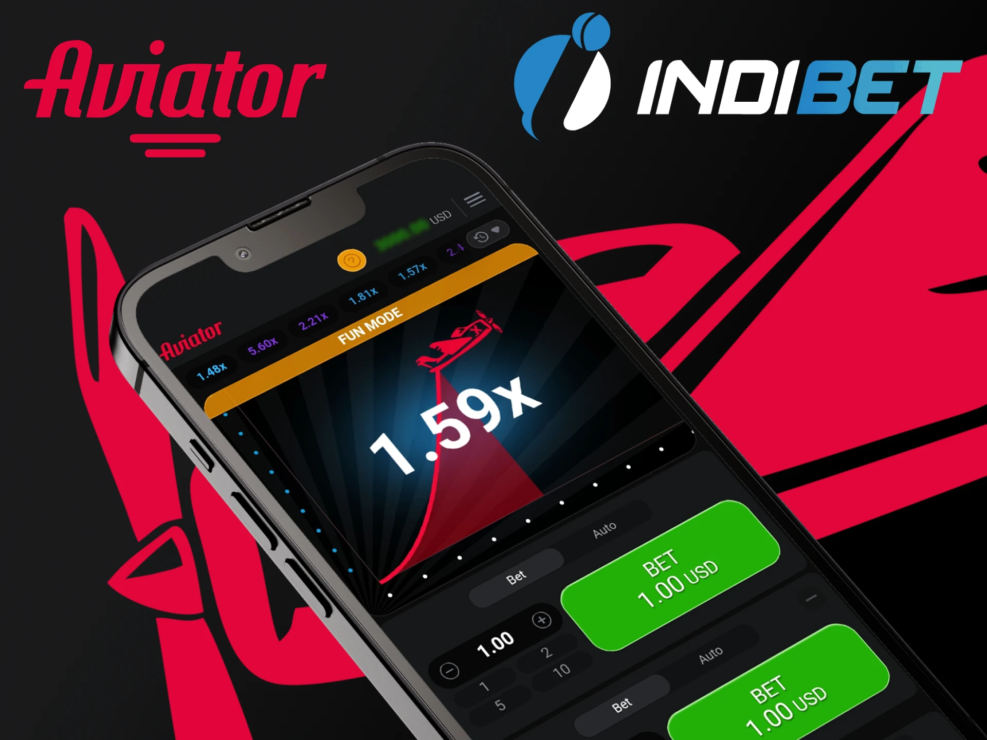 You can play the Aviator game with the Indibet app on your Android device.