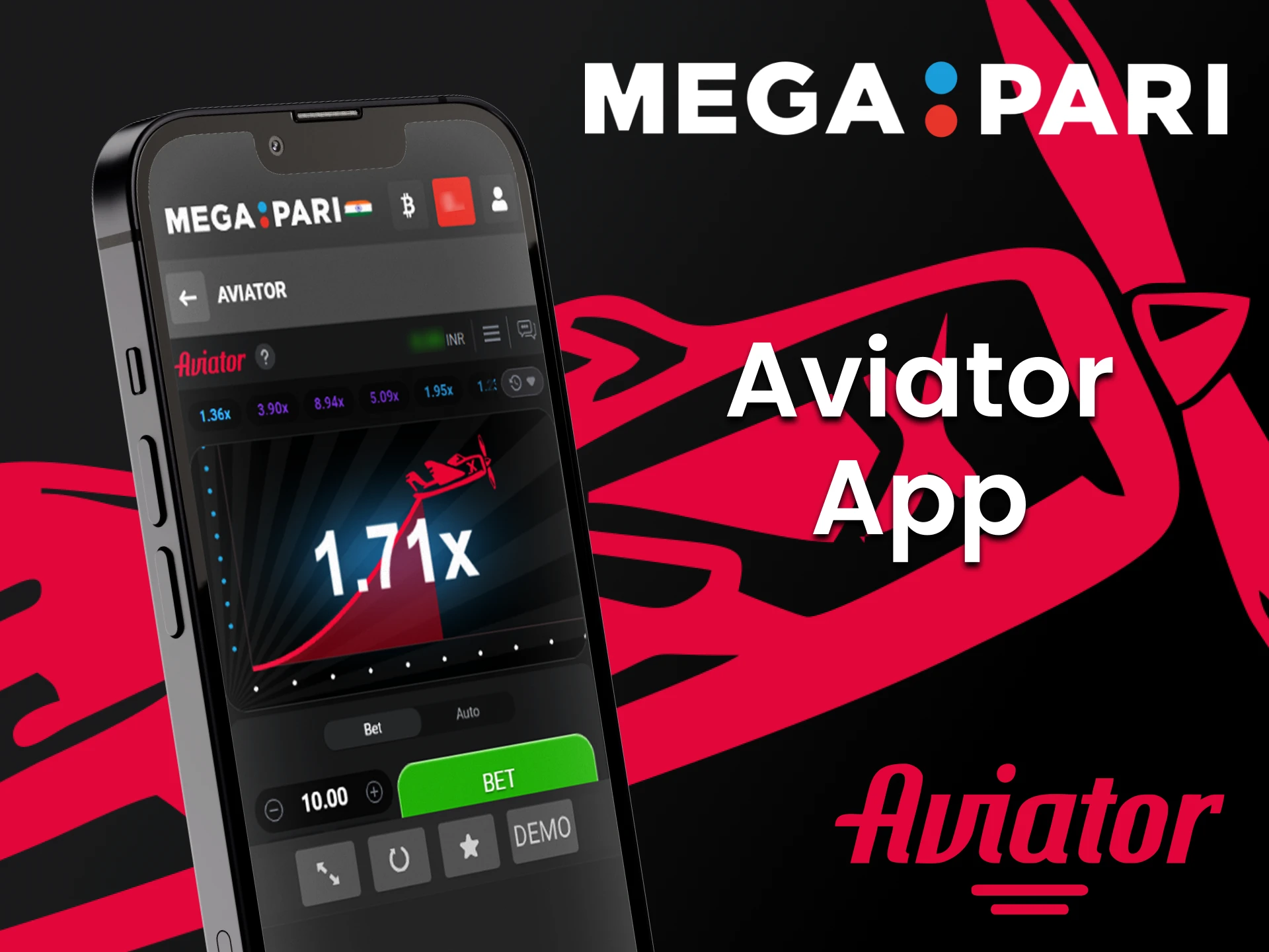 Play the Aviator game using the popular Megapari mobile app.