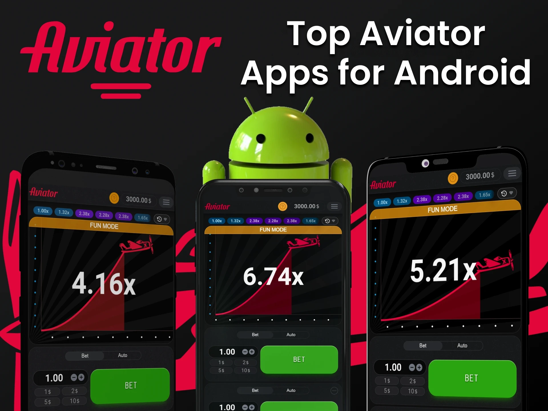Choose the top 5 apps for Android to play Aviator.