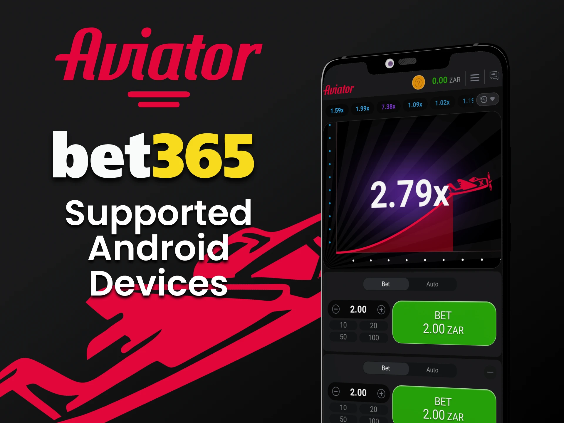 العب Aviator من خلال تطبيق Bet365 لنظام Android.