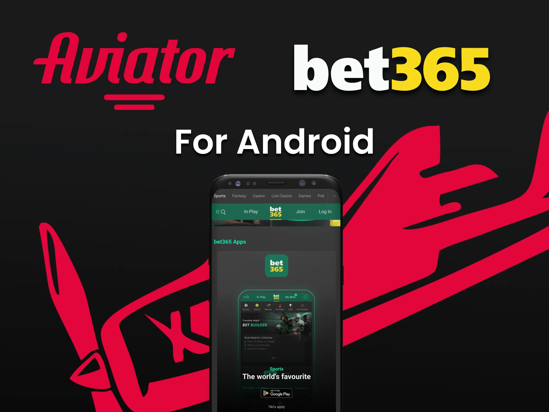 Download the Bet365 app to play Aviator on Android.