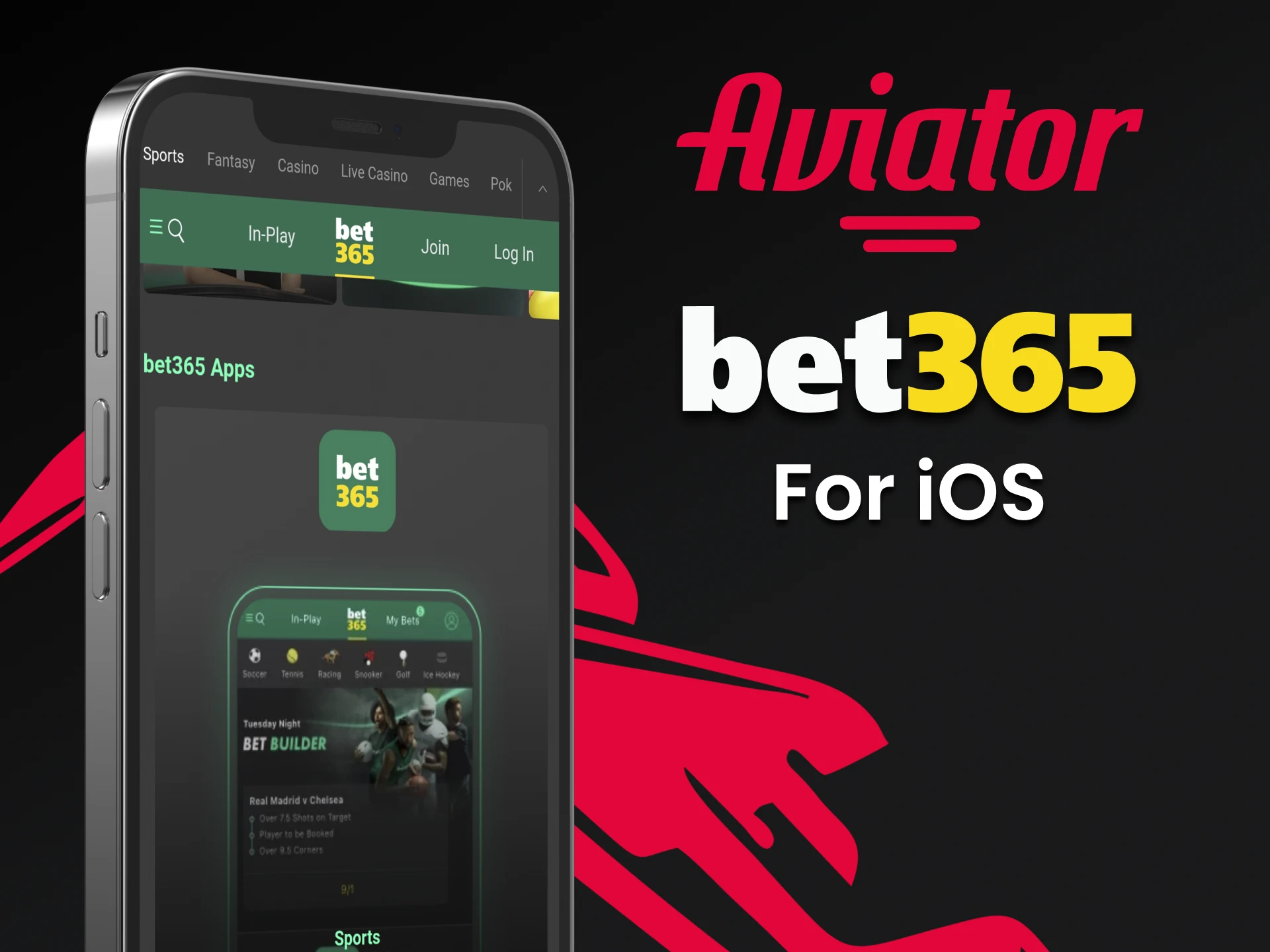 Download the Bet365 app to play Aviator on iOS.
