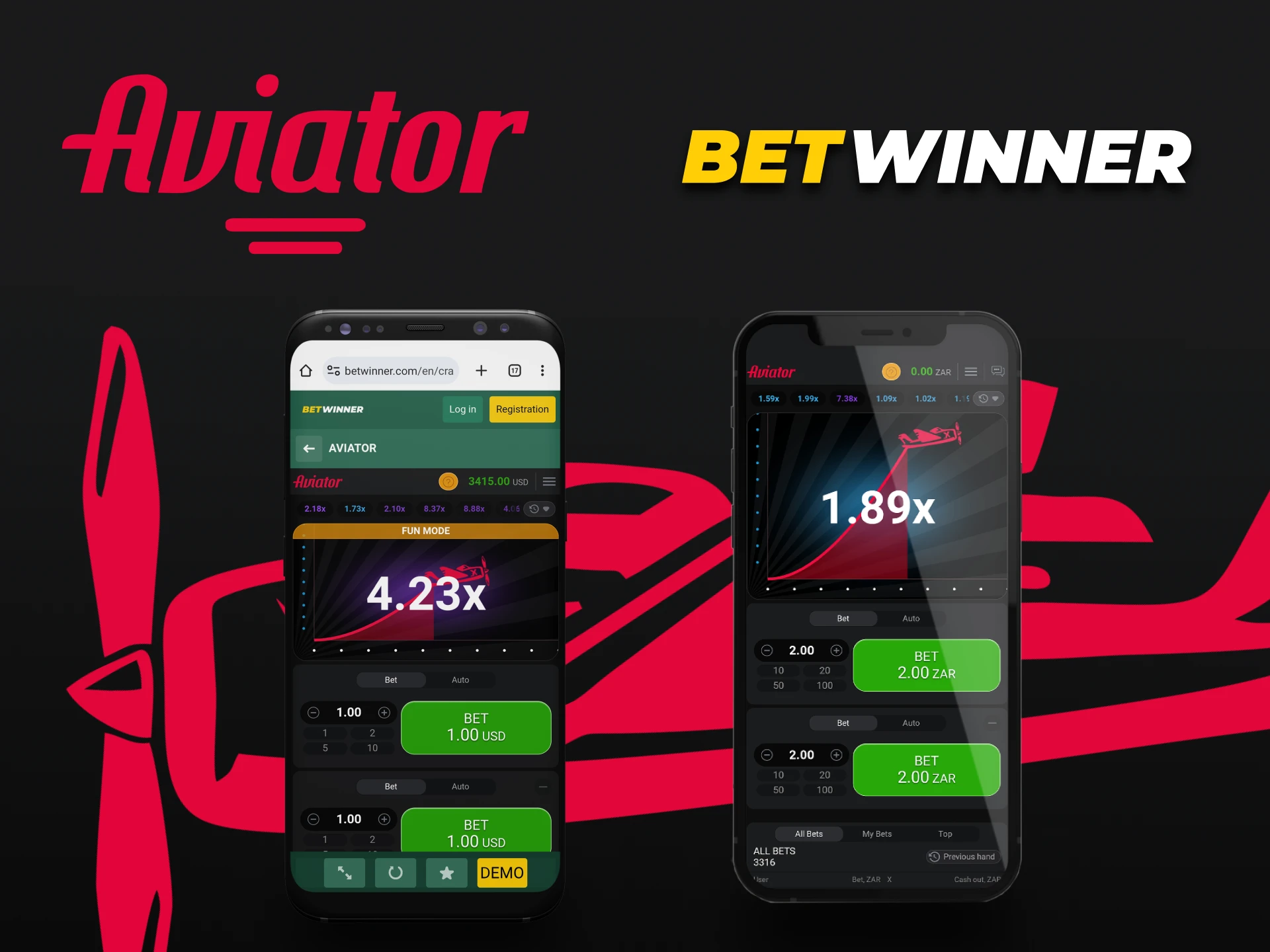 Choose your way to play Aviator on Betwinner.