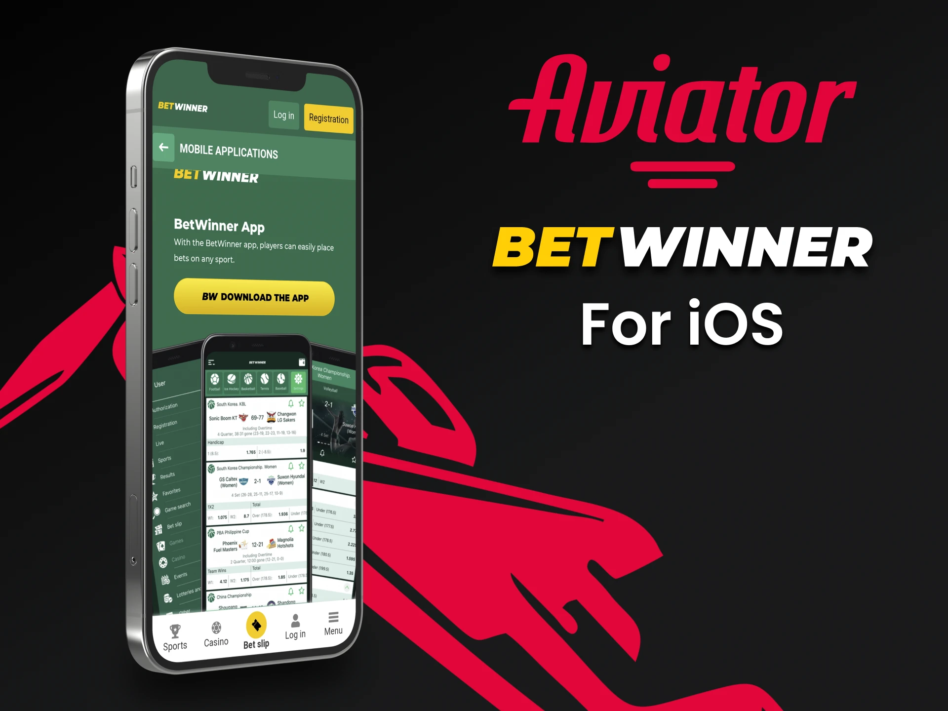 Download the Betwinner app to play Aviator on iOS.