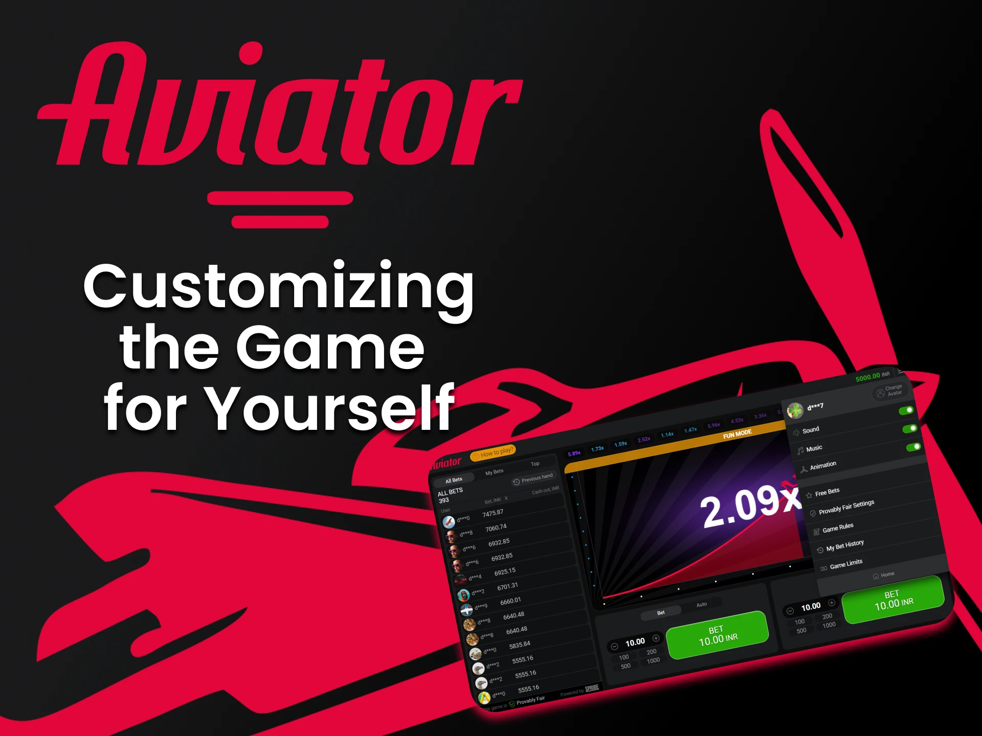 Customize the Aviator game for yourself.