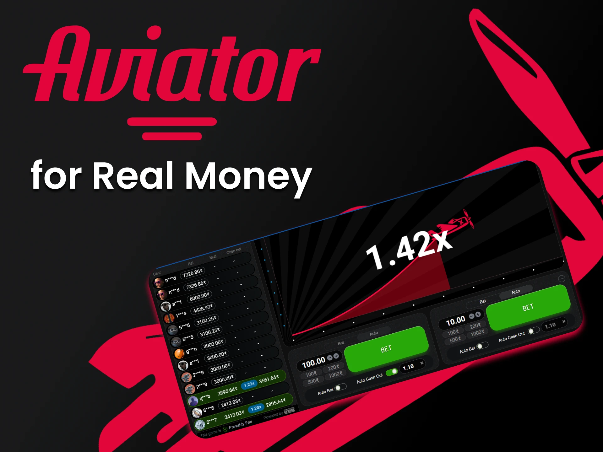 Win real money playing Aviator.