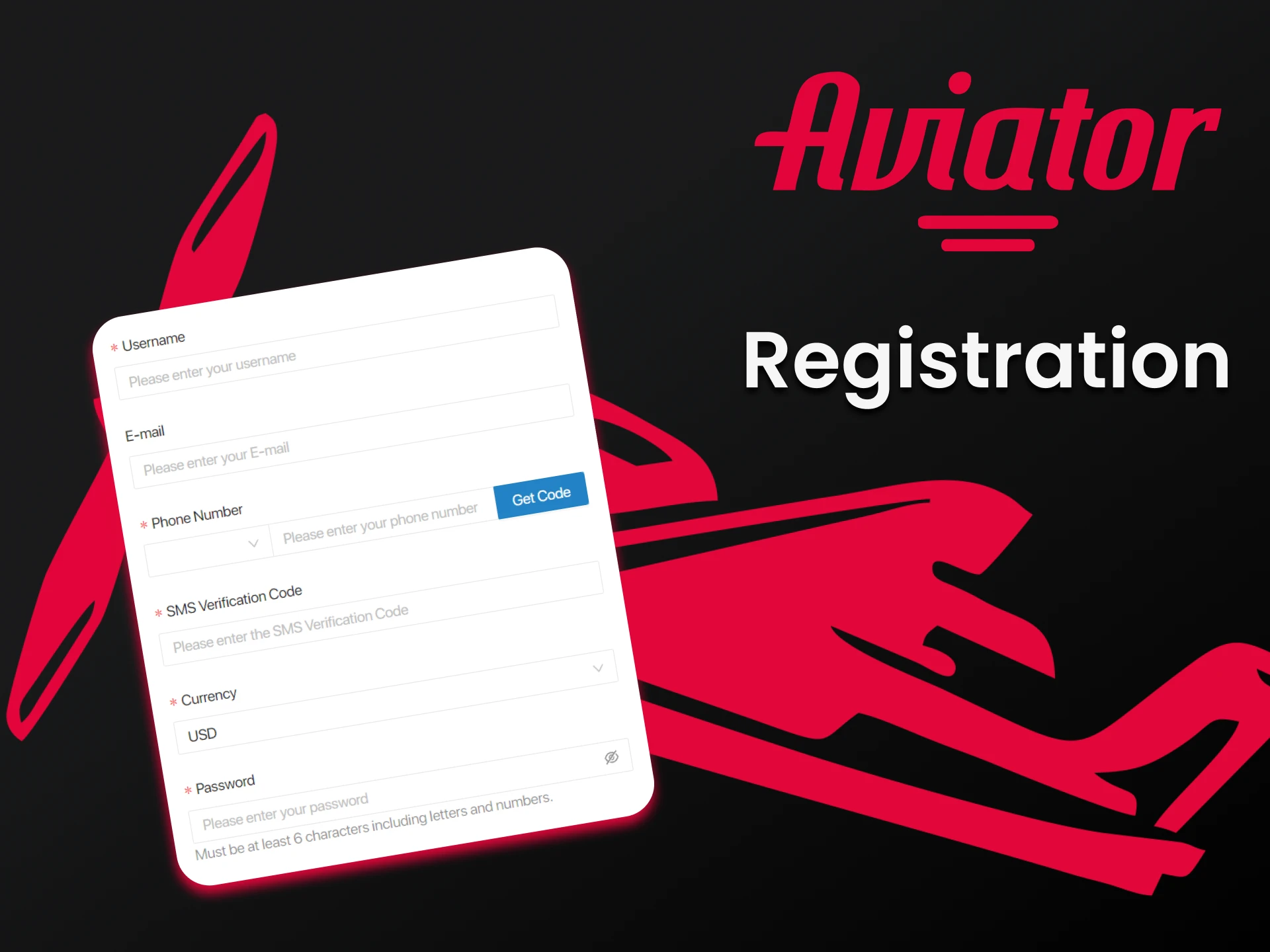In order to start playing Aviator, you need to go through the registration procedure.