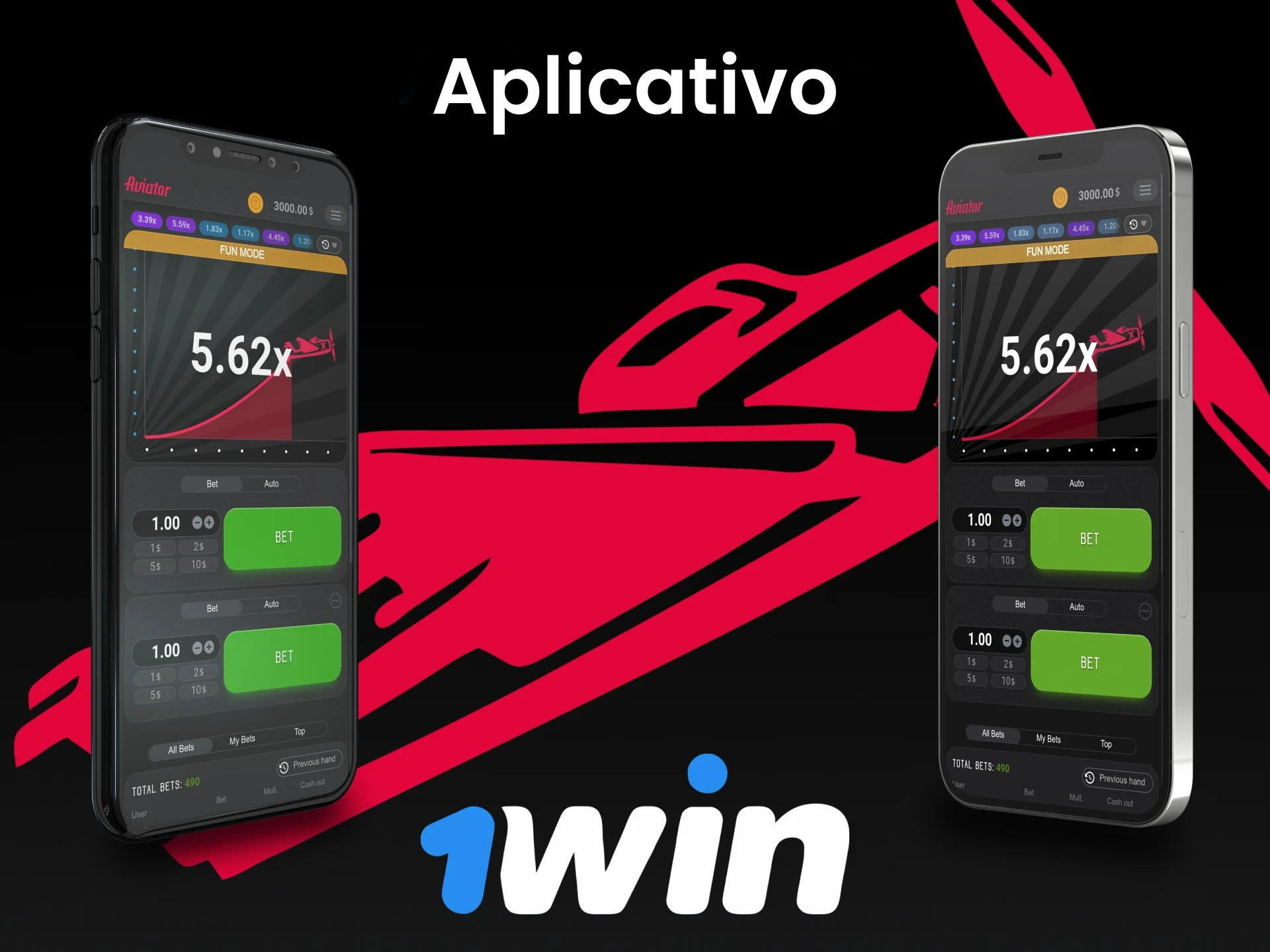 Jogue Aviator com o aplicativo da 1win.