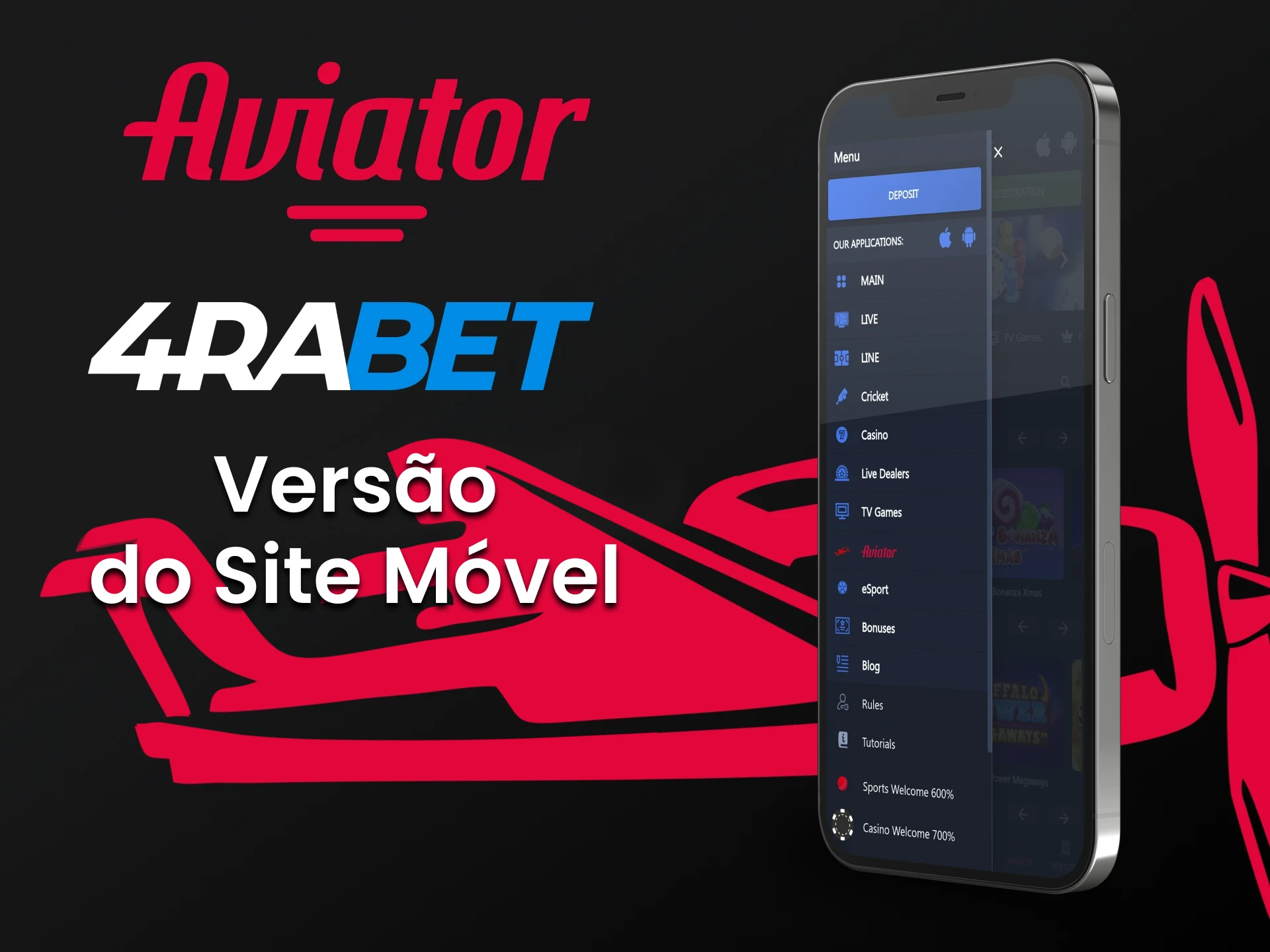 Você pode usar seu smartphone para jogar Aviator no 4rabet.