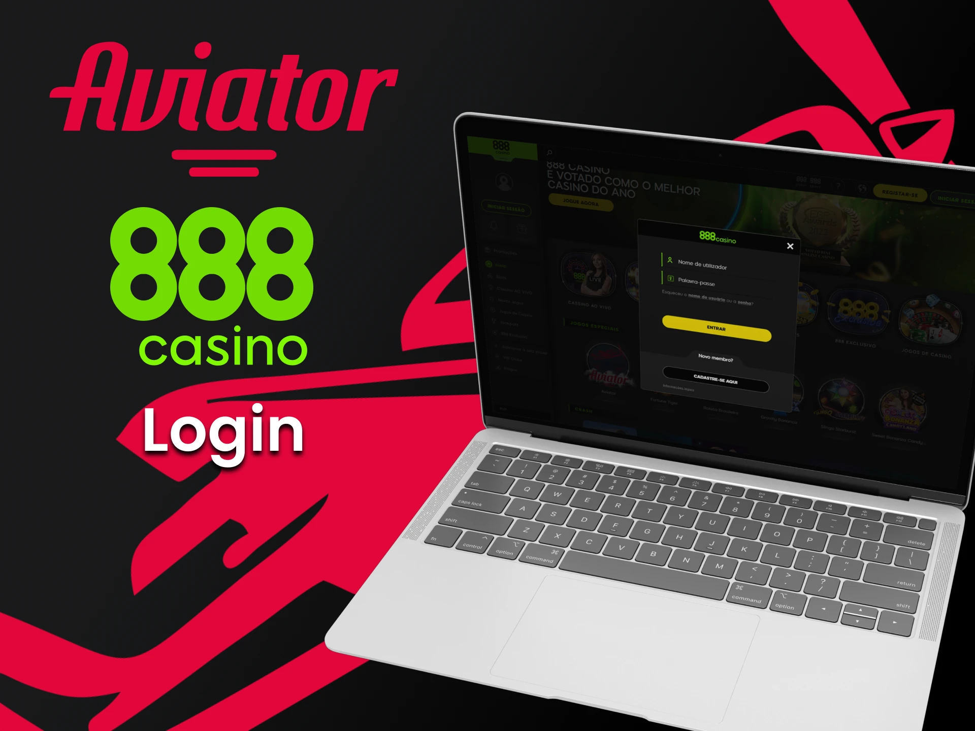Se você tiver a conta no 888 casino, faça login para jogar Aviator.