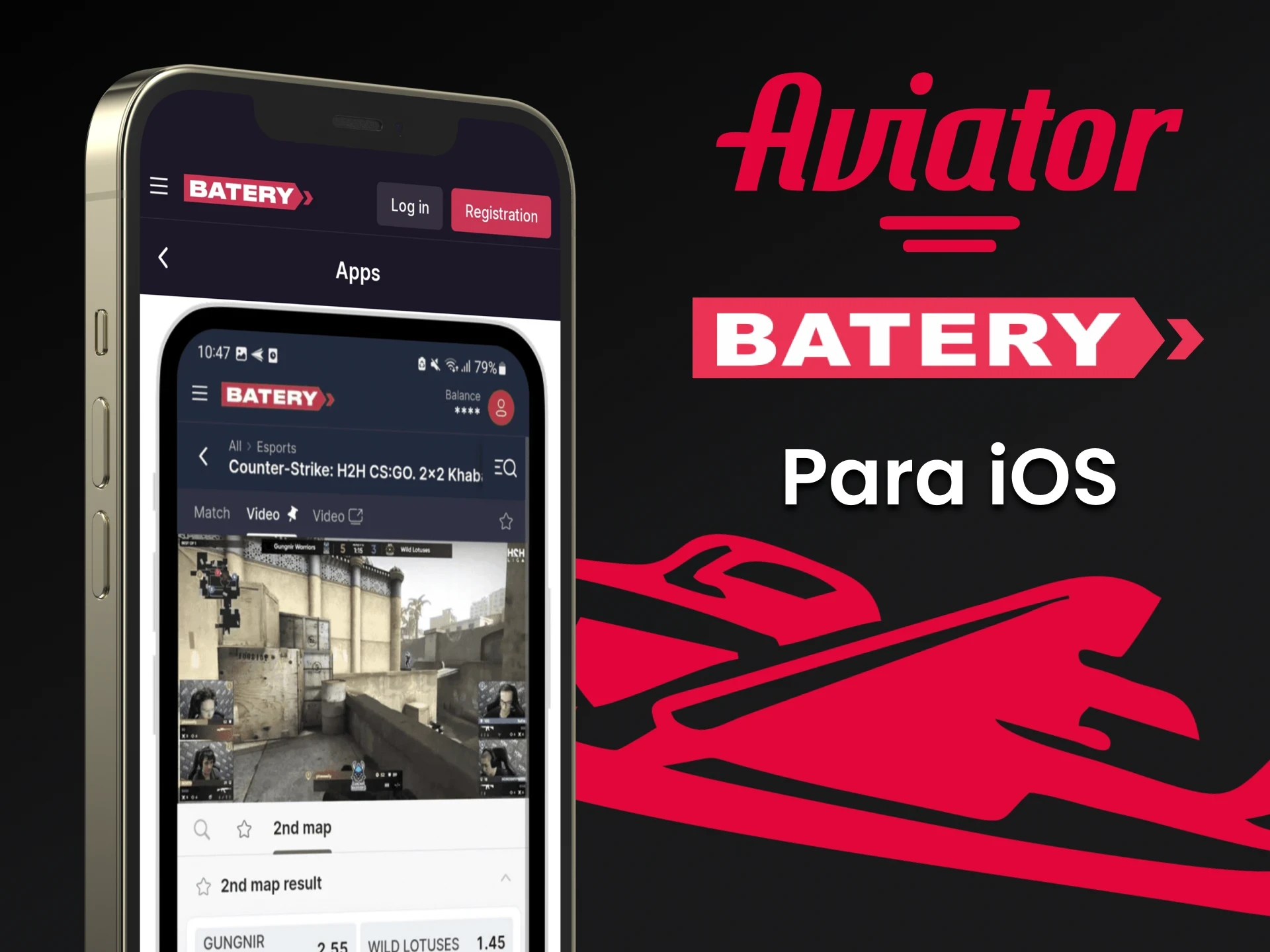 Baixe o aplicativo Batery no iOS para jogar Aviator no Batery.
