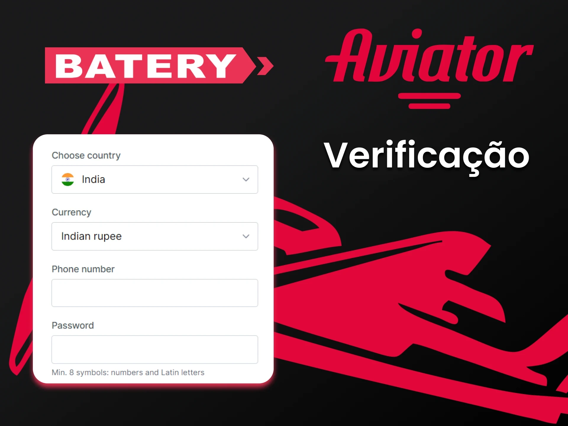 Use seus dados pessoais para jogar Aviator no Batery.