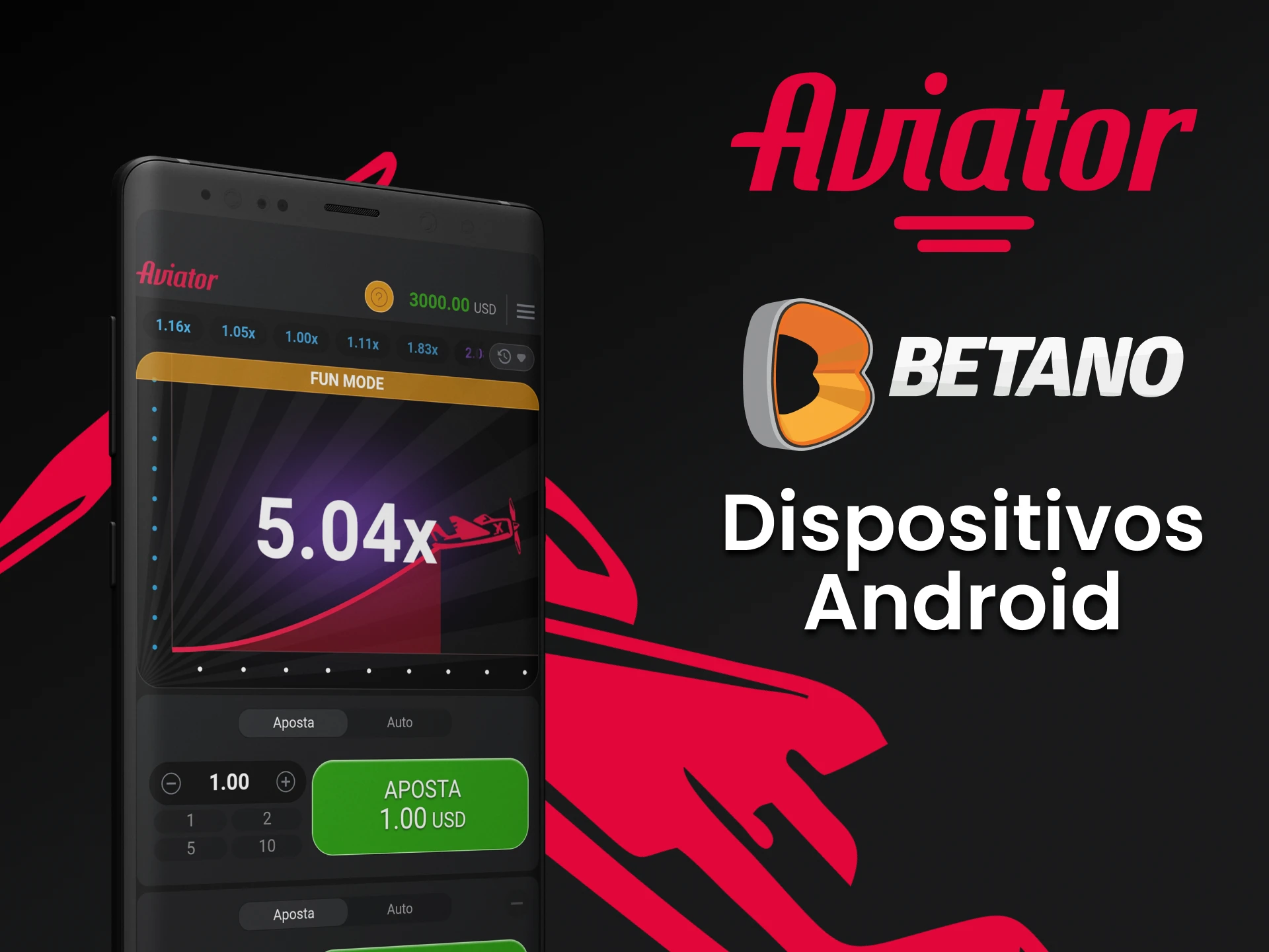 Use seu dispositivo Android para jogar Aviator no aplicativo Betano.