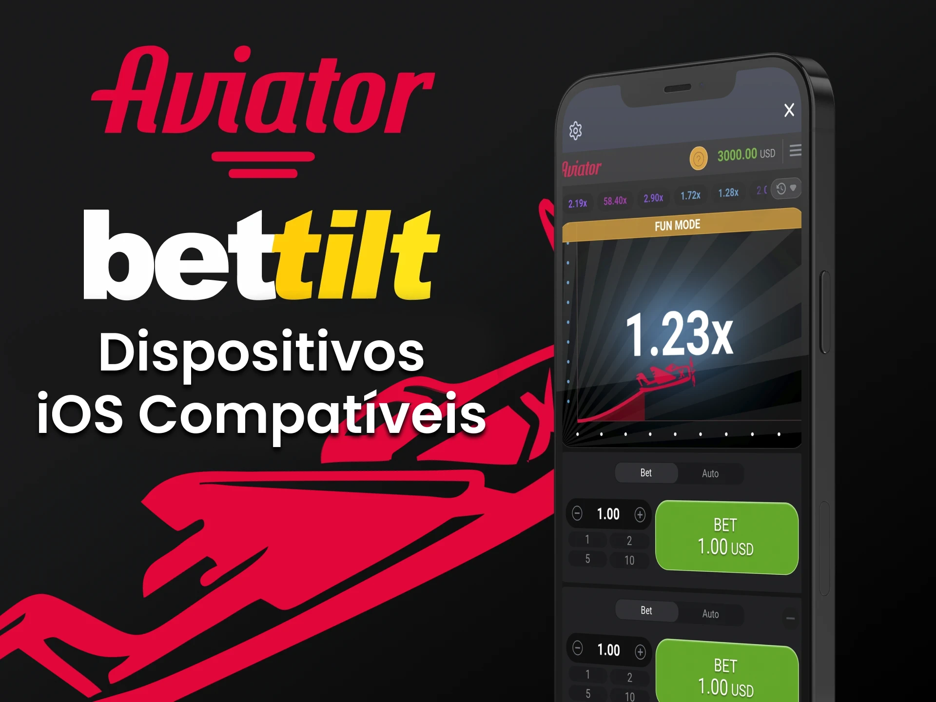 Use seu dispositivo iOS para jogar Aviator no Bettilt.
