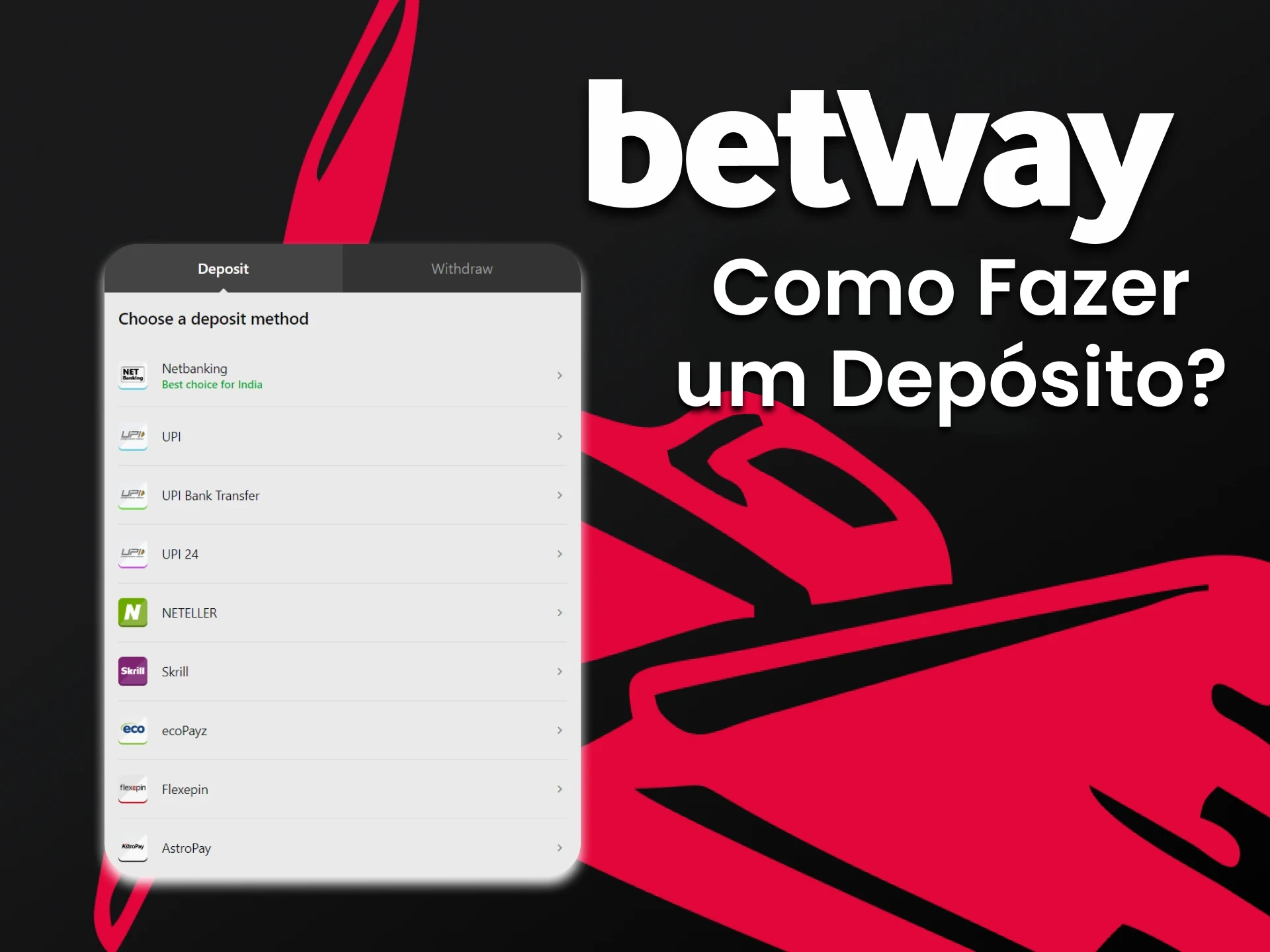 Betway oferece uma variedade de opções de depósito para jogar Aviator.