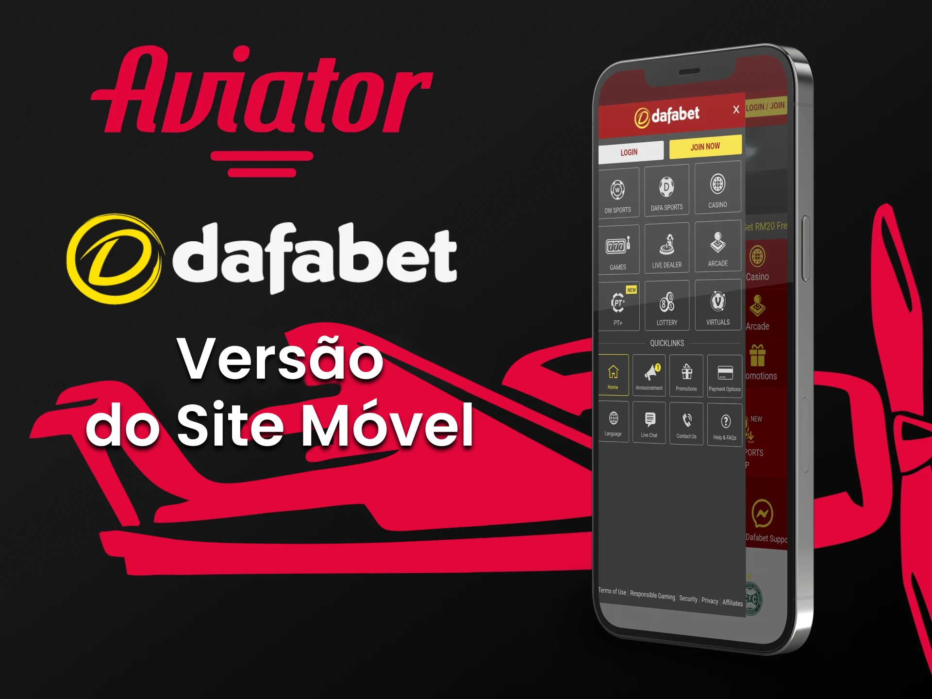 Usando um smartphone, você também pode jogar Aviator na Dafabet.