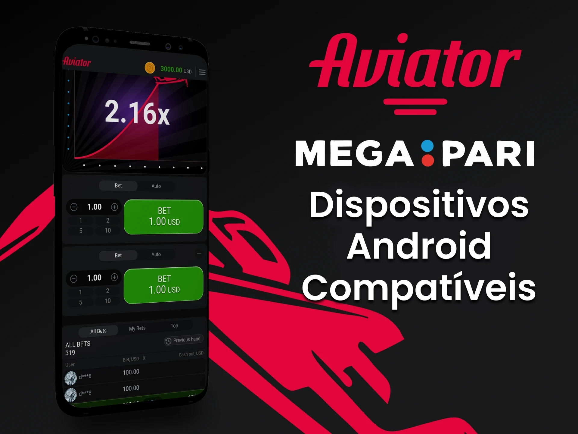 Para jogar Aviator, use o aplicativo Megapari para Android.