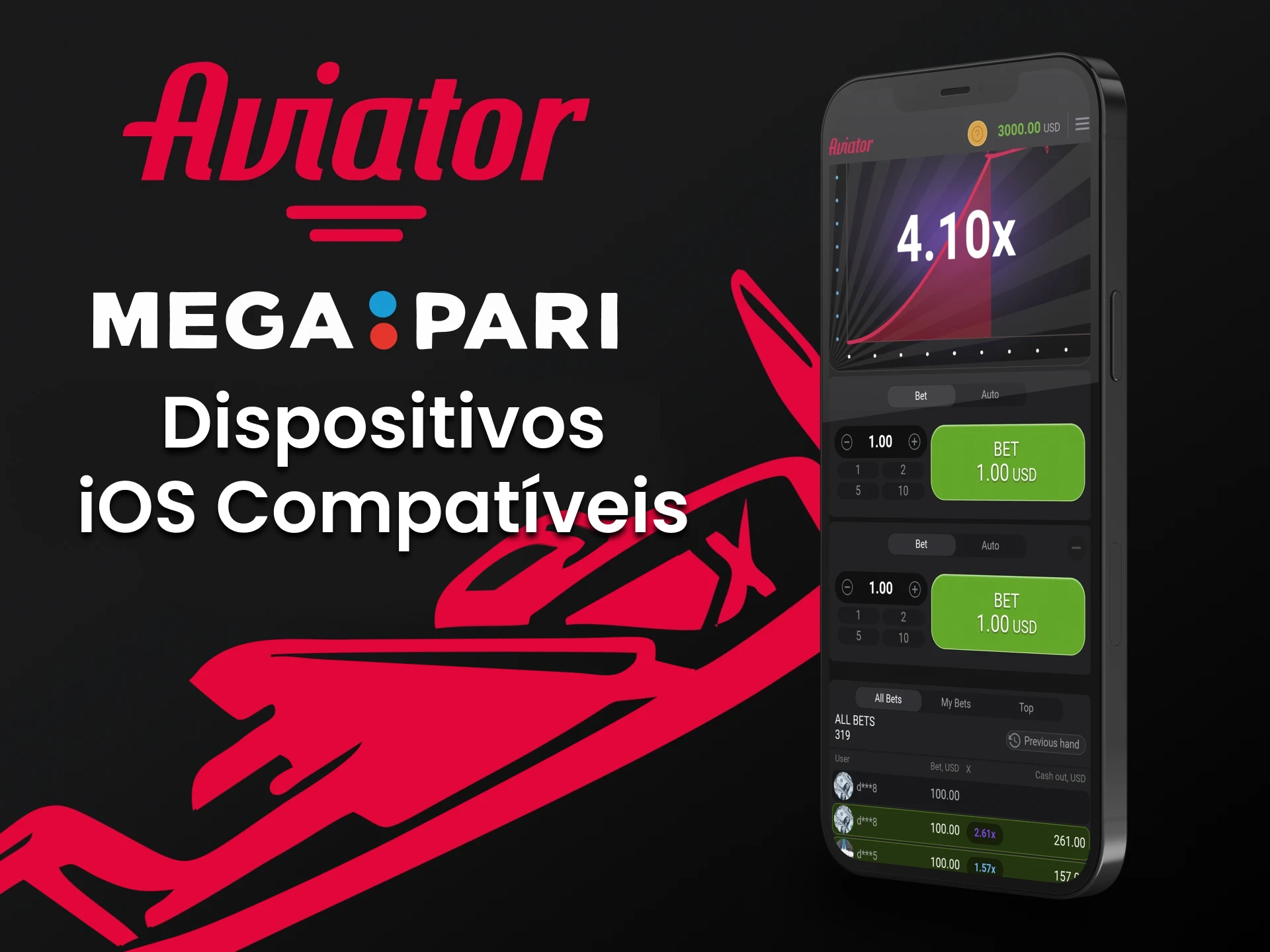 Para jogar Aviator, use o aplicativo Megapari para iOS.