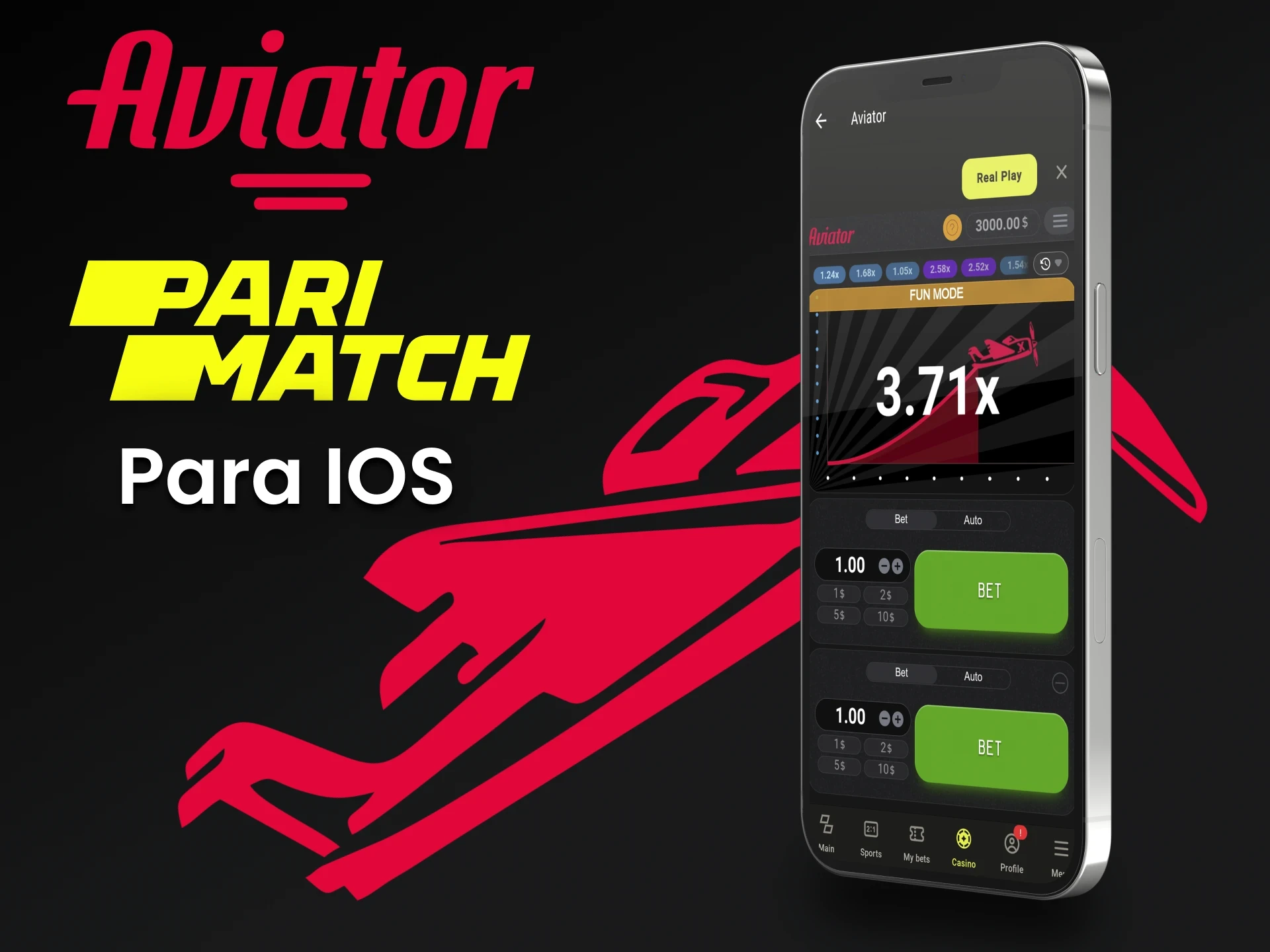 Reproduza o Aviator da Parimatch em seu dispositivo iOS.