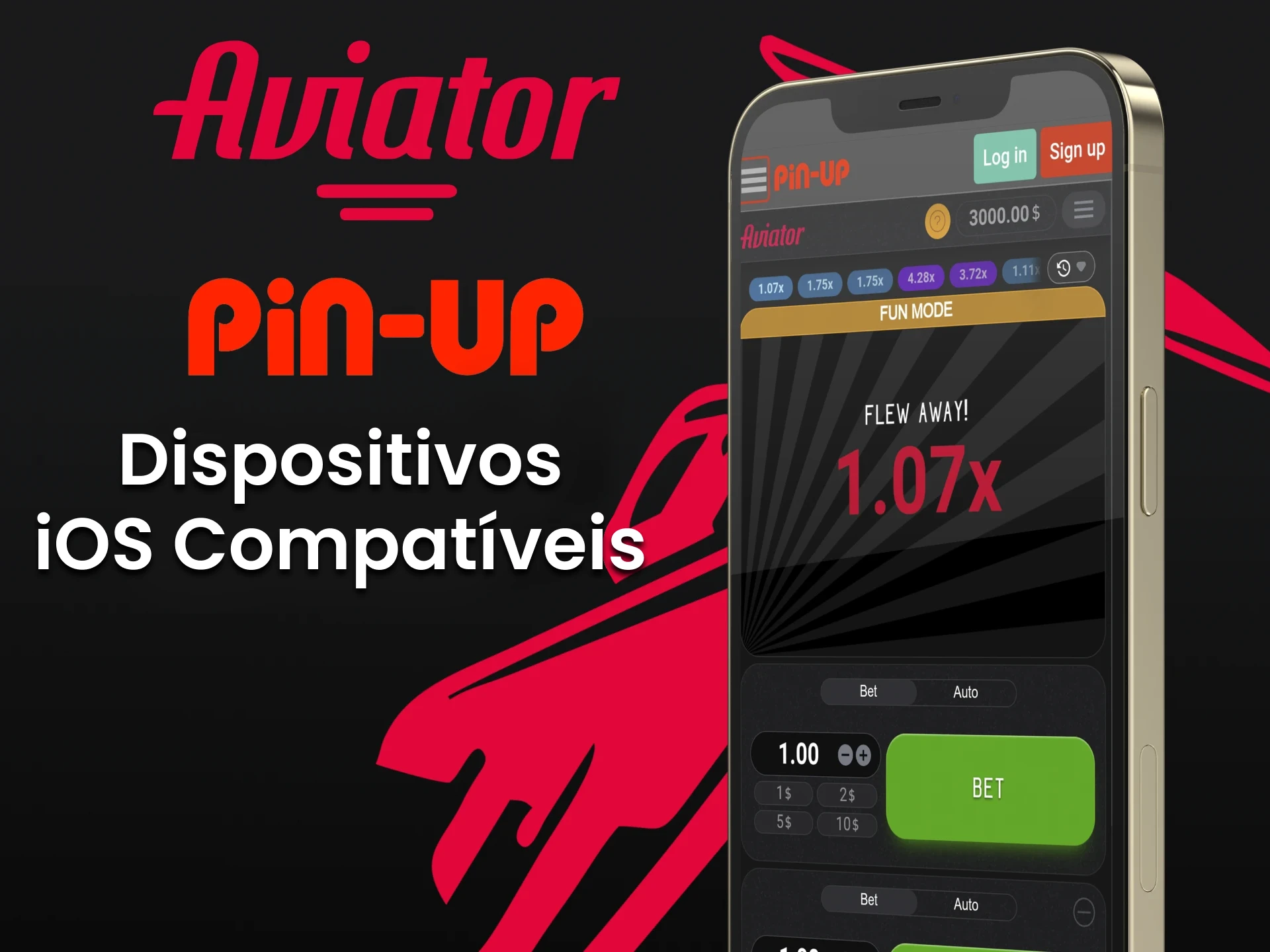 Jogue Aviator da Pin Up em dispositivos iOS.