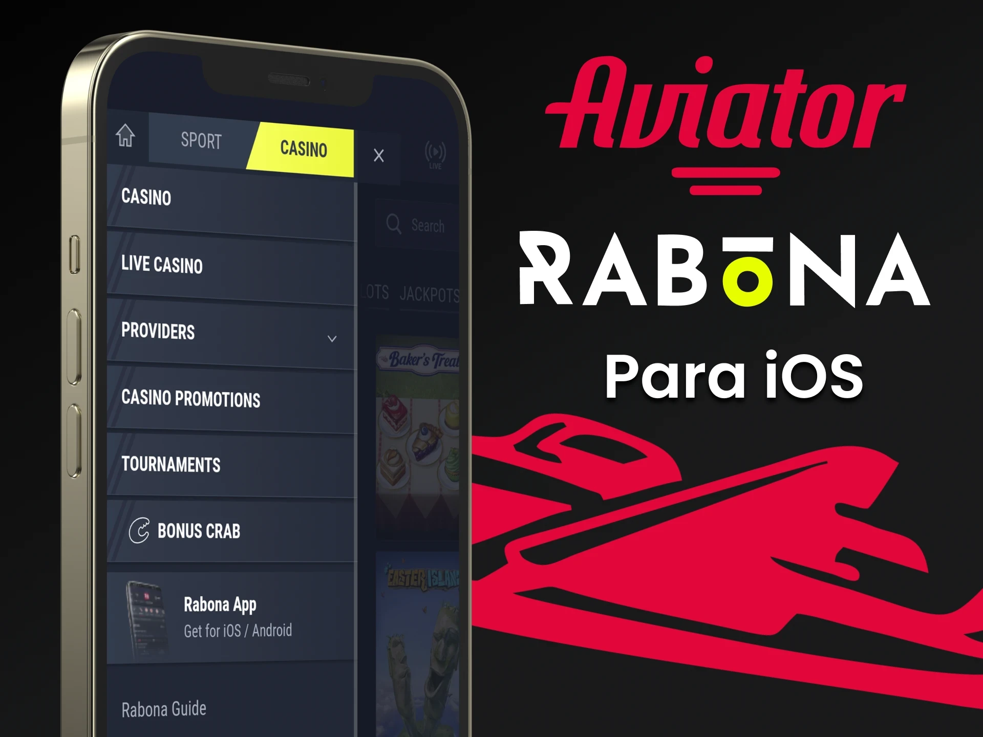 Baixe o aplicativo Rabona em seu dispositivo iOS para jogar Aviator.