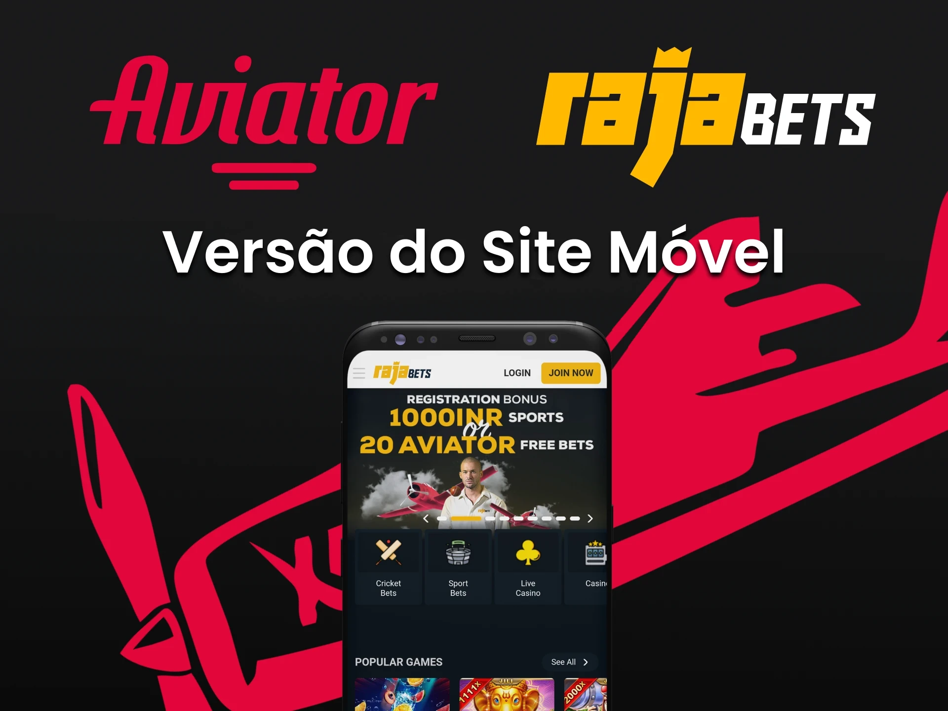 Use seu smartphone para jogar Aviator by Rajabets.