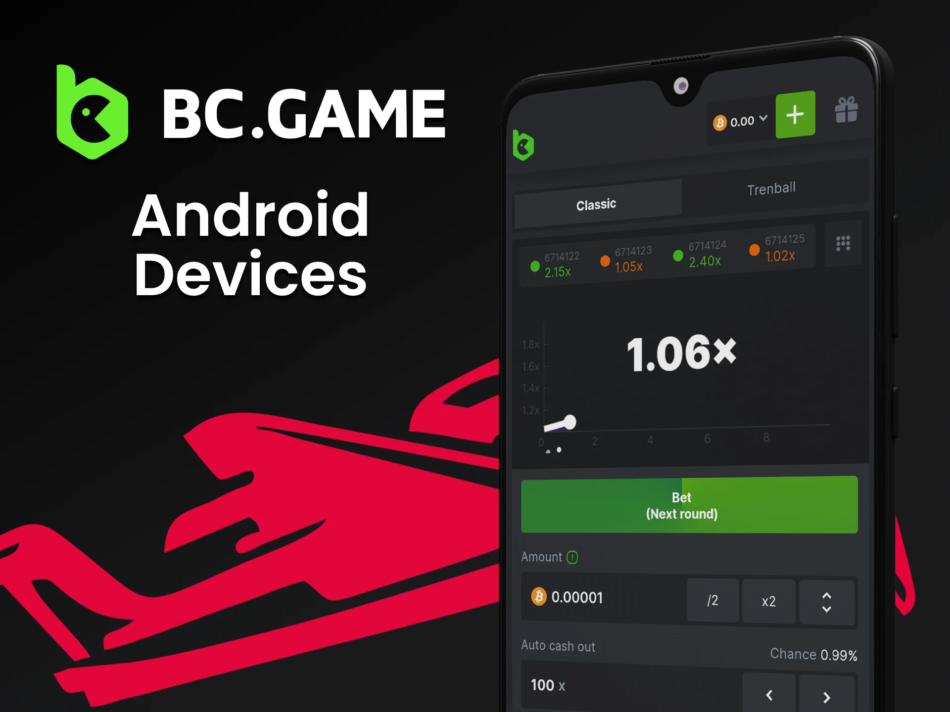 Install the BCGame application to play Aviator on Android.