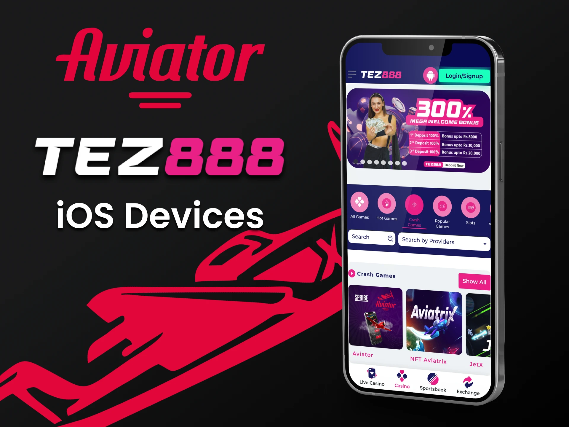 Install the Tez888 application for iOS devices.