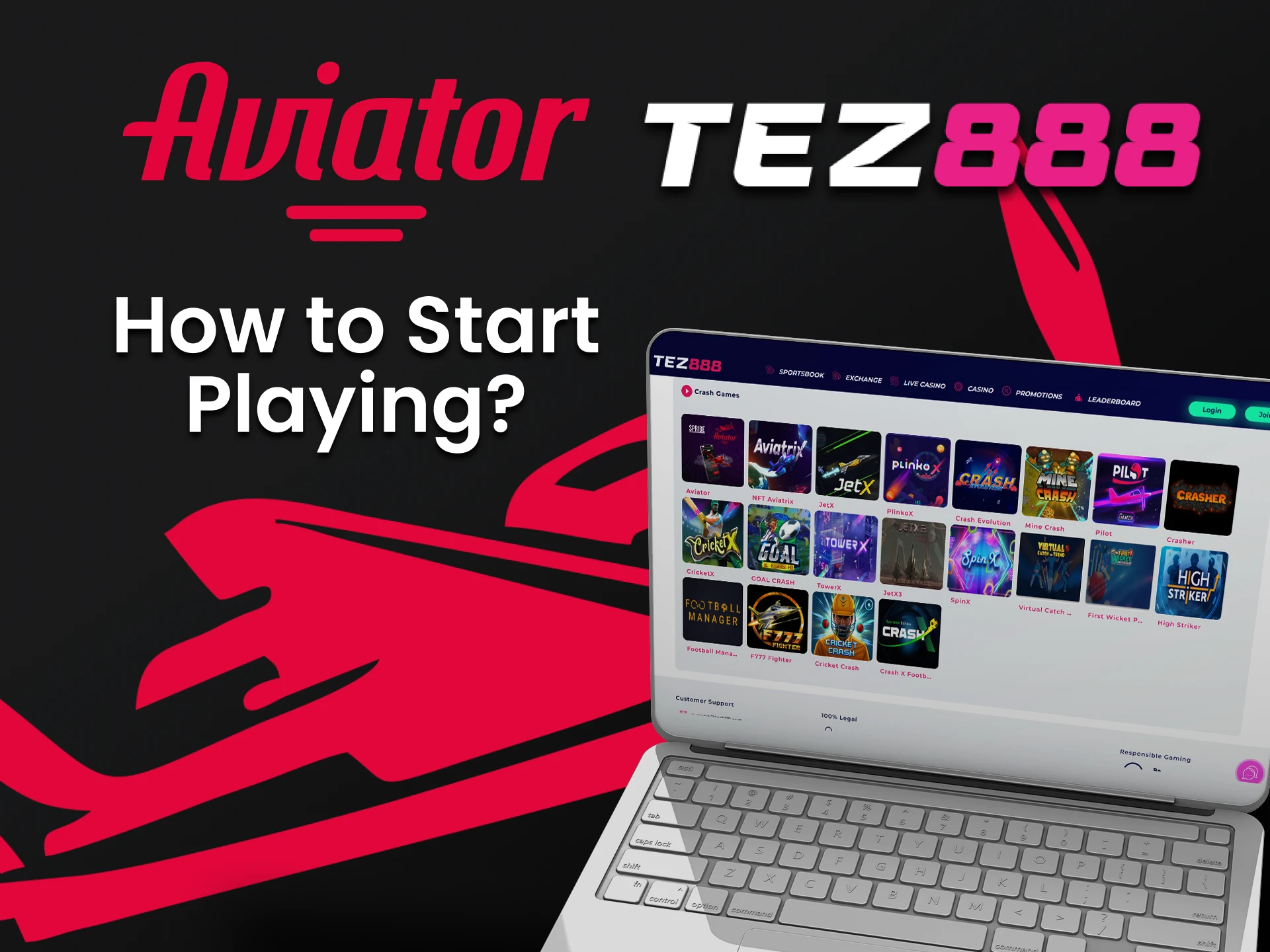 Go to the casino section of the Tez888 website to play Aviator.