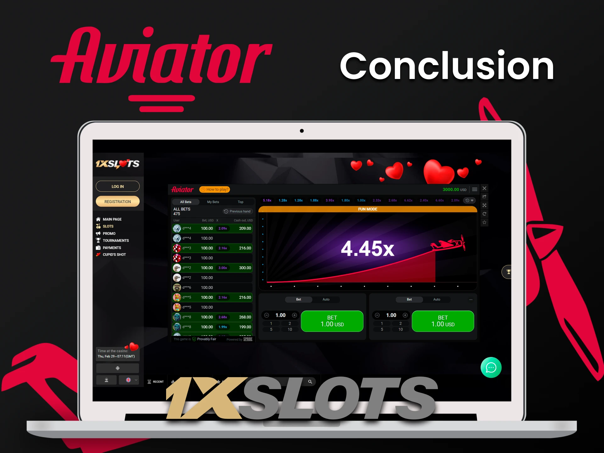 1xslots is the perfect choice for playing Aviator.