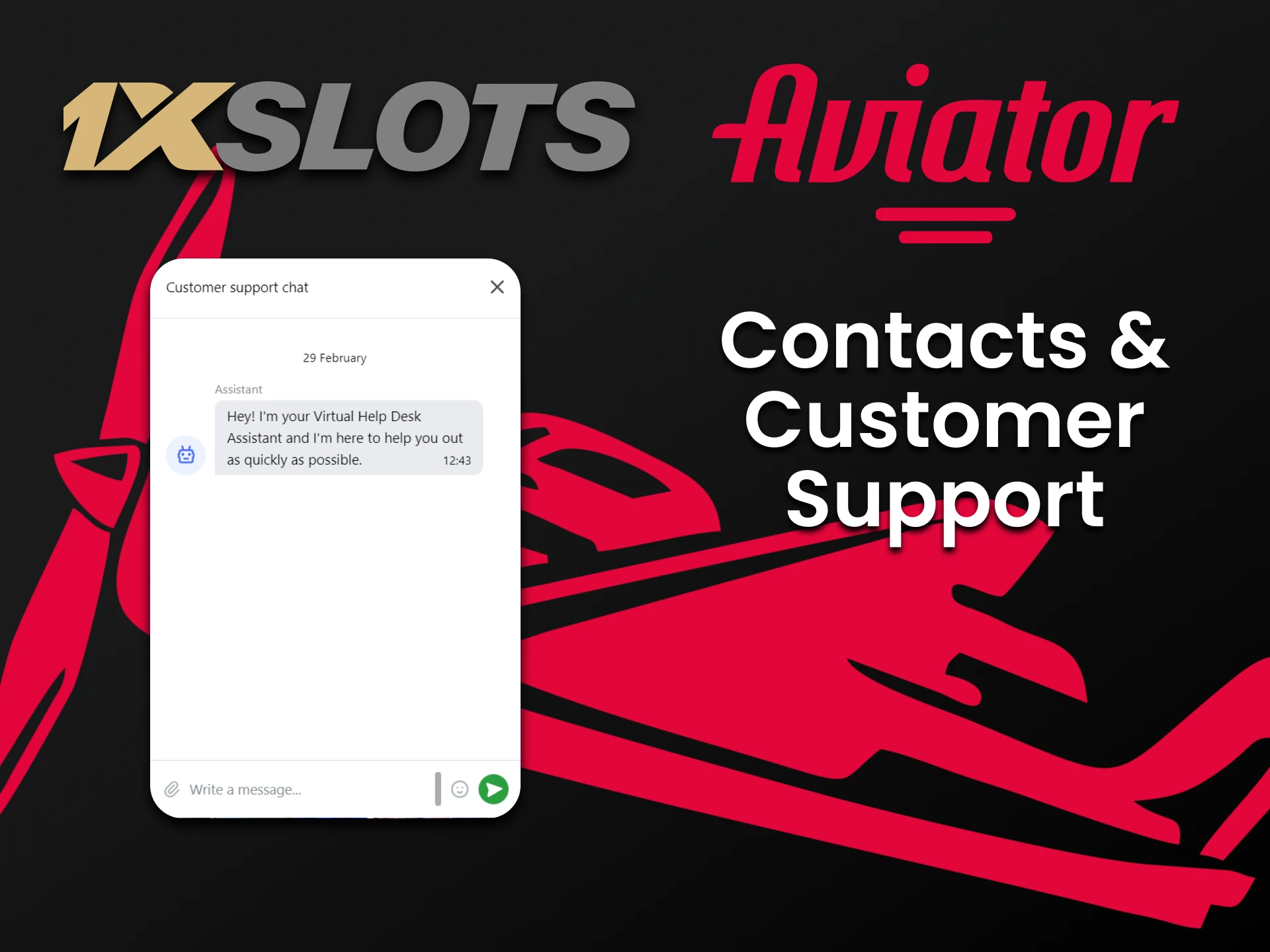 The 1xslots website has a live chat to support Aviator players.