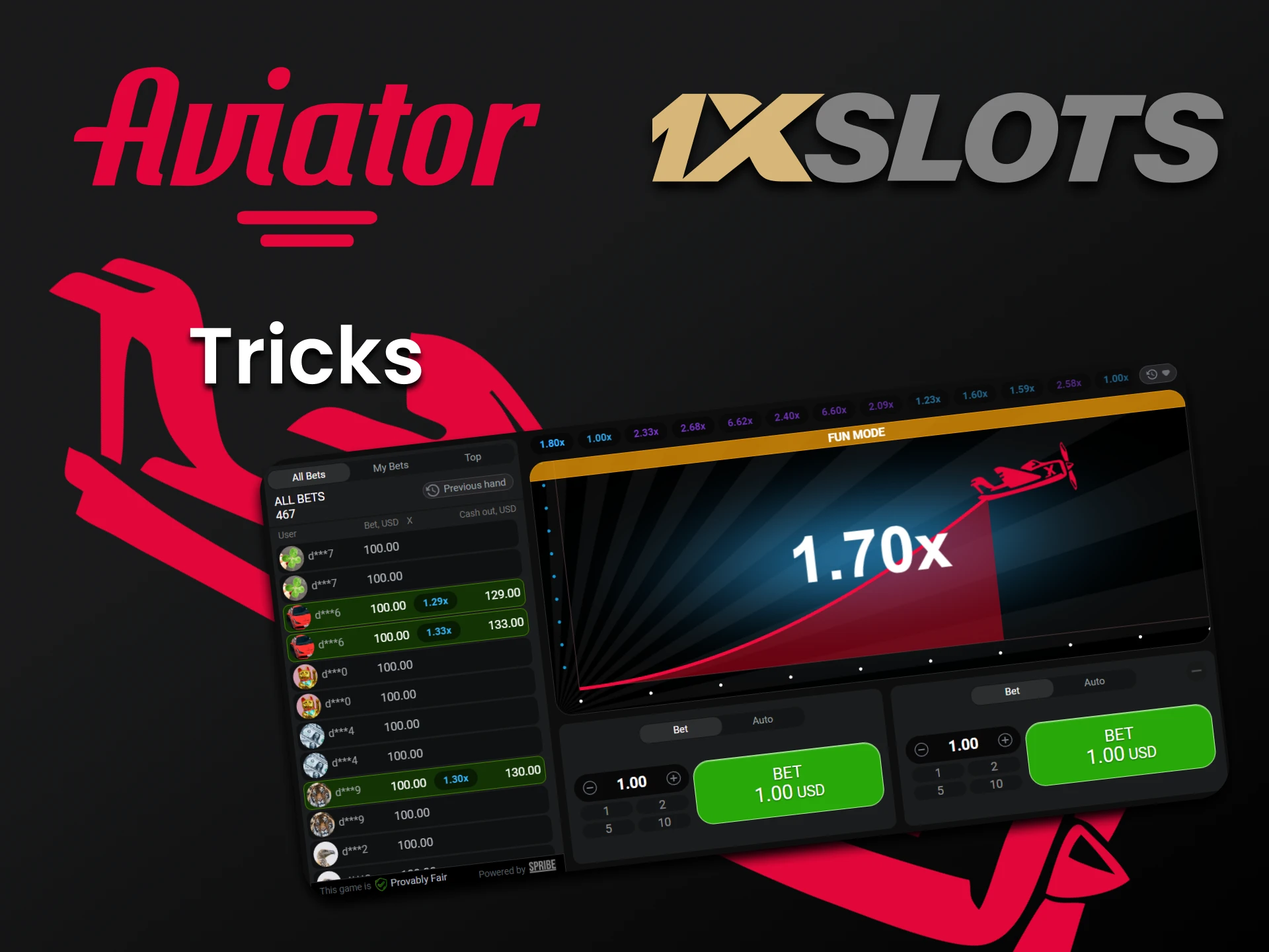 We will tell you about tricks for Aviator at 1xslots.