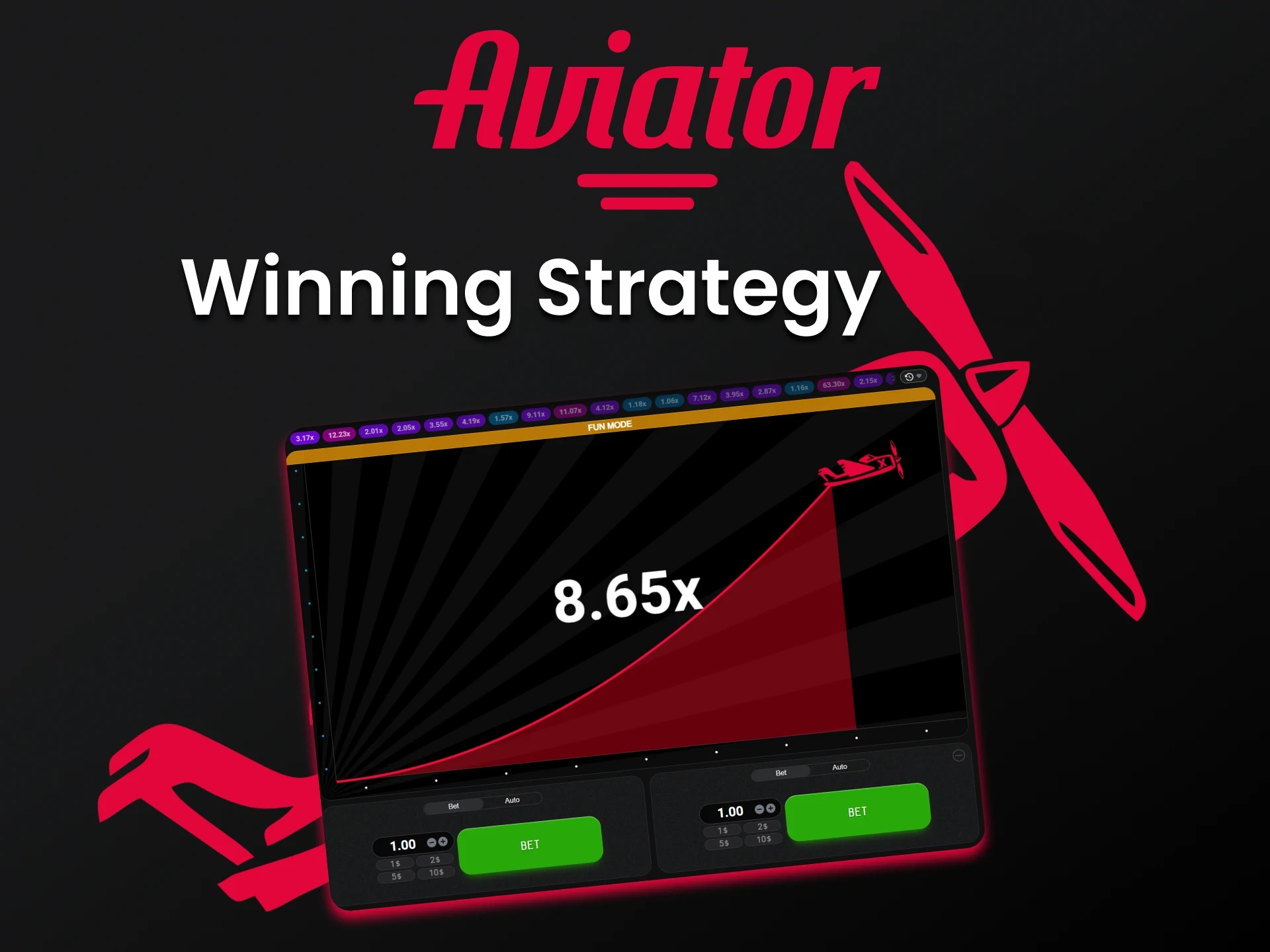 Use strategies that will bring you victory in the Aviator money game.
