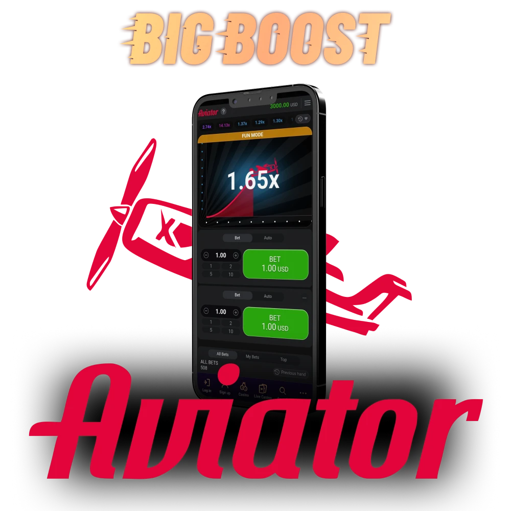 To play Aviator use the Big Boost application.