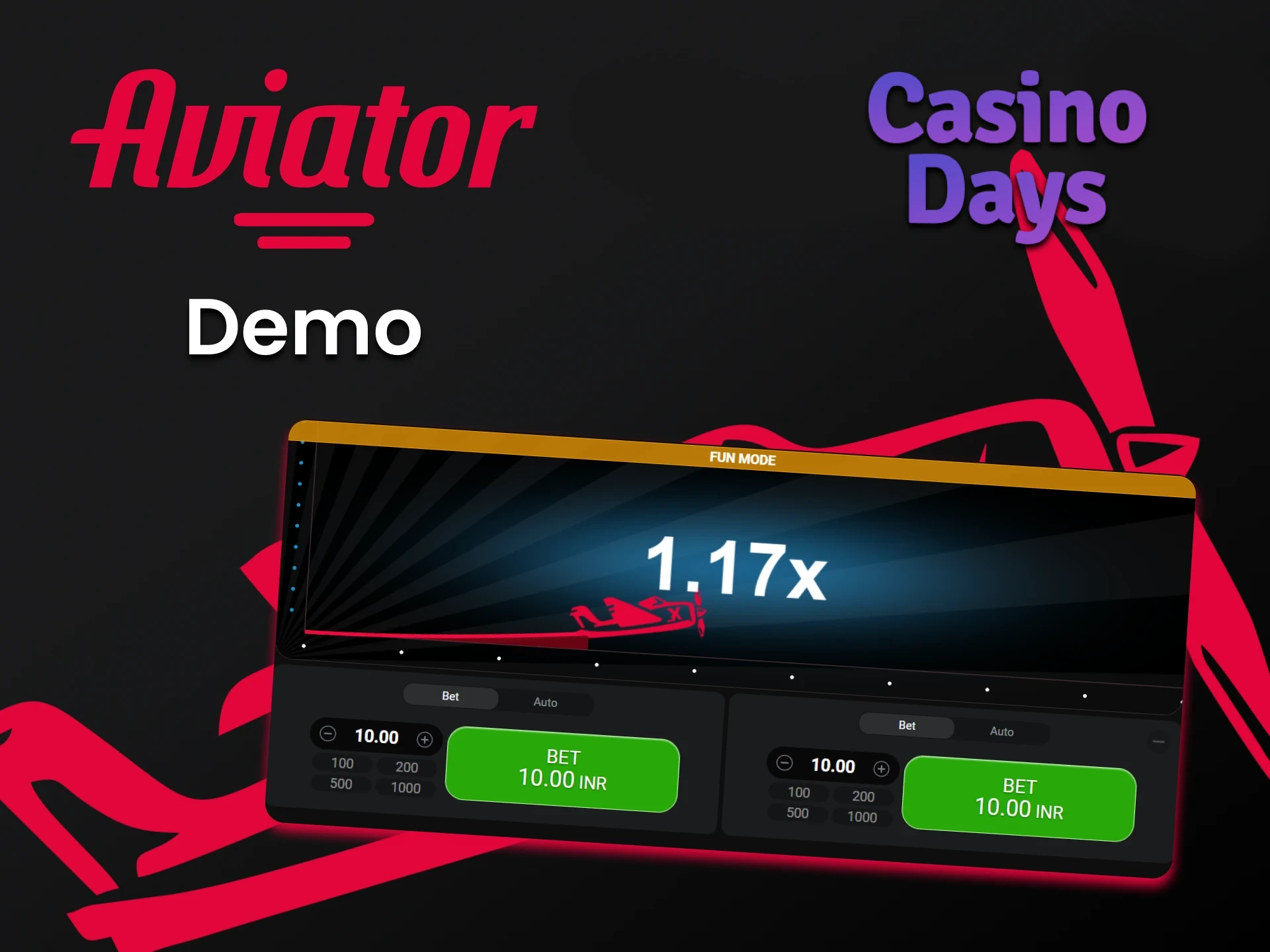Practice the demo version of Aviator at Casino Days.