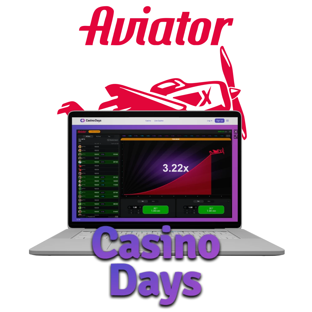 To play Aviator, choose the Casino Days service.