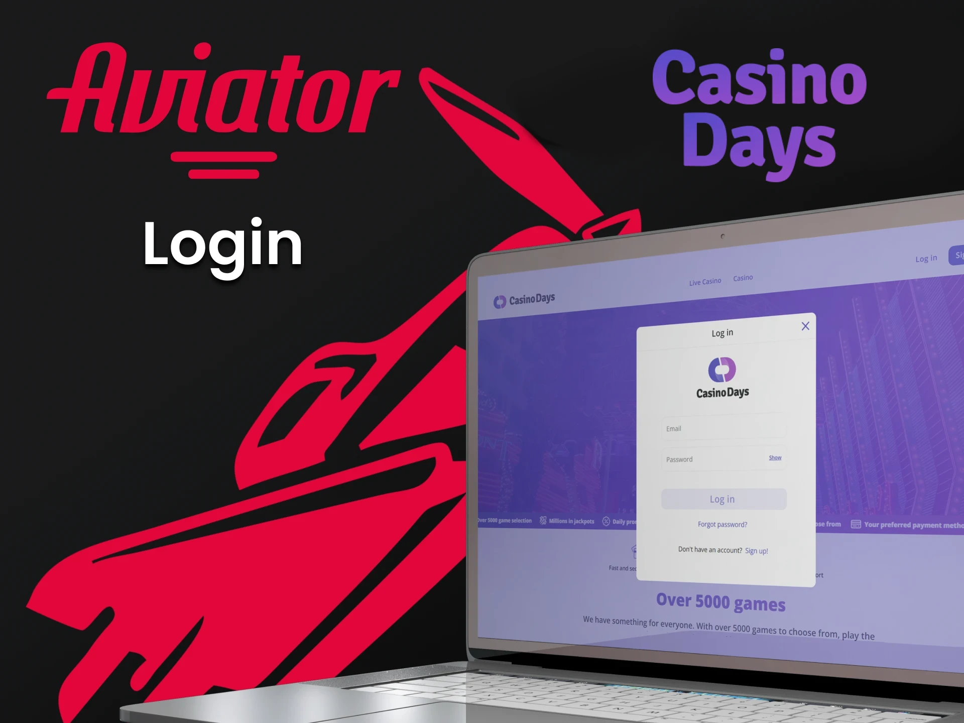 Log in to your personal Casino Days account to play Aviator.