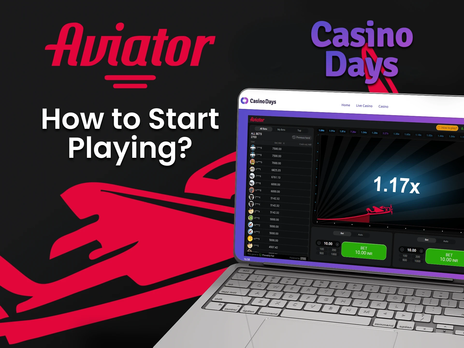 We will tell you how to start playing Aviator at Casino Days.