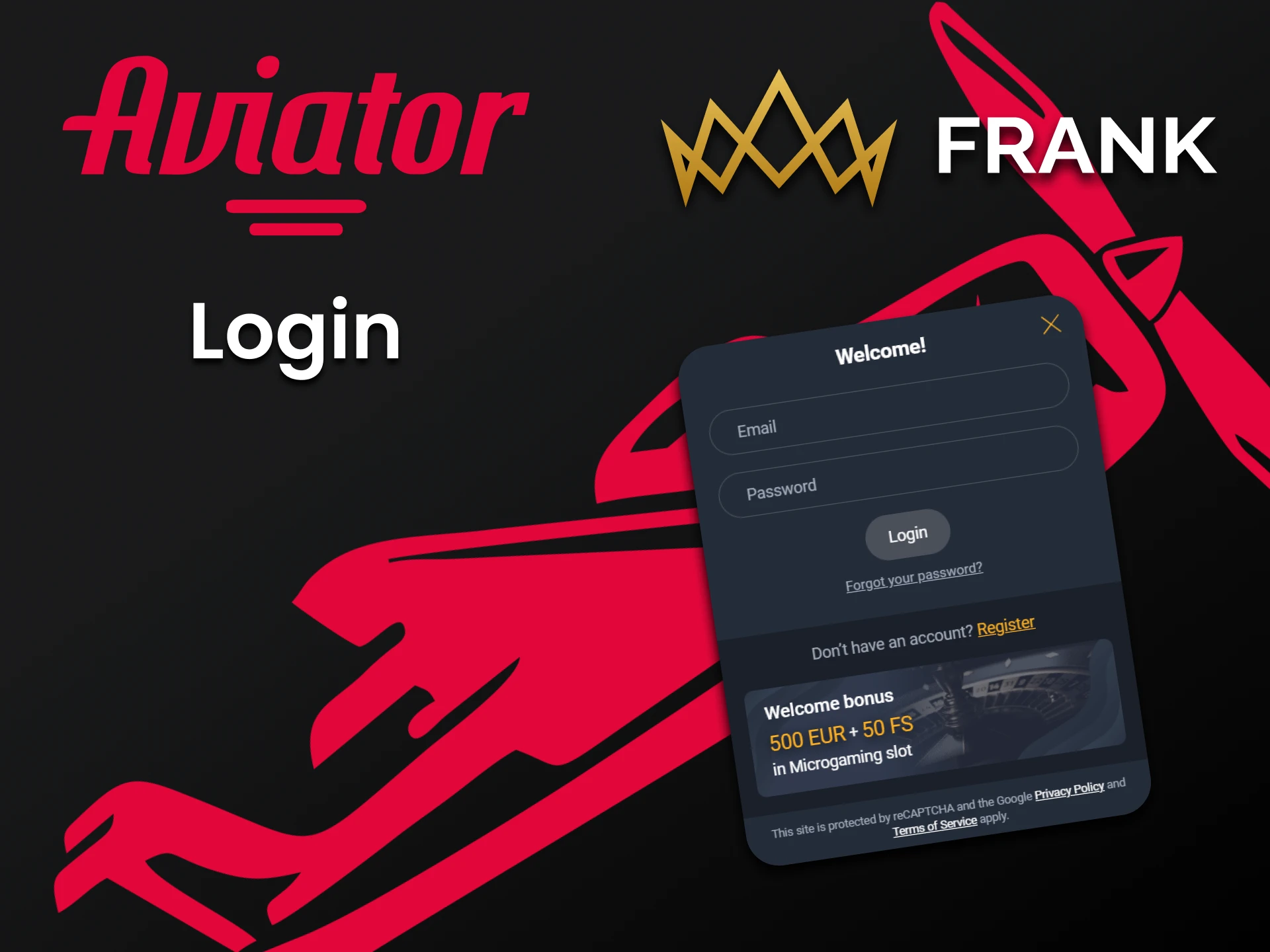 Use your Frank Casino account to play Aviator.