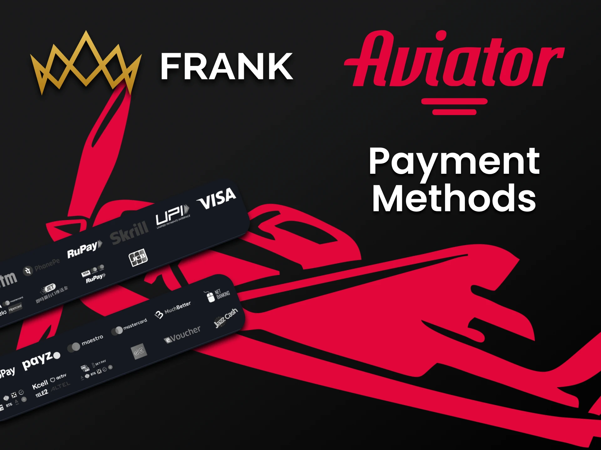 Choose your payment method for Aviator at Frank Casino.