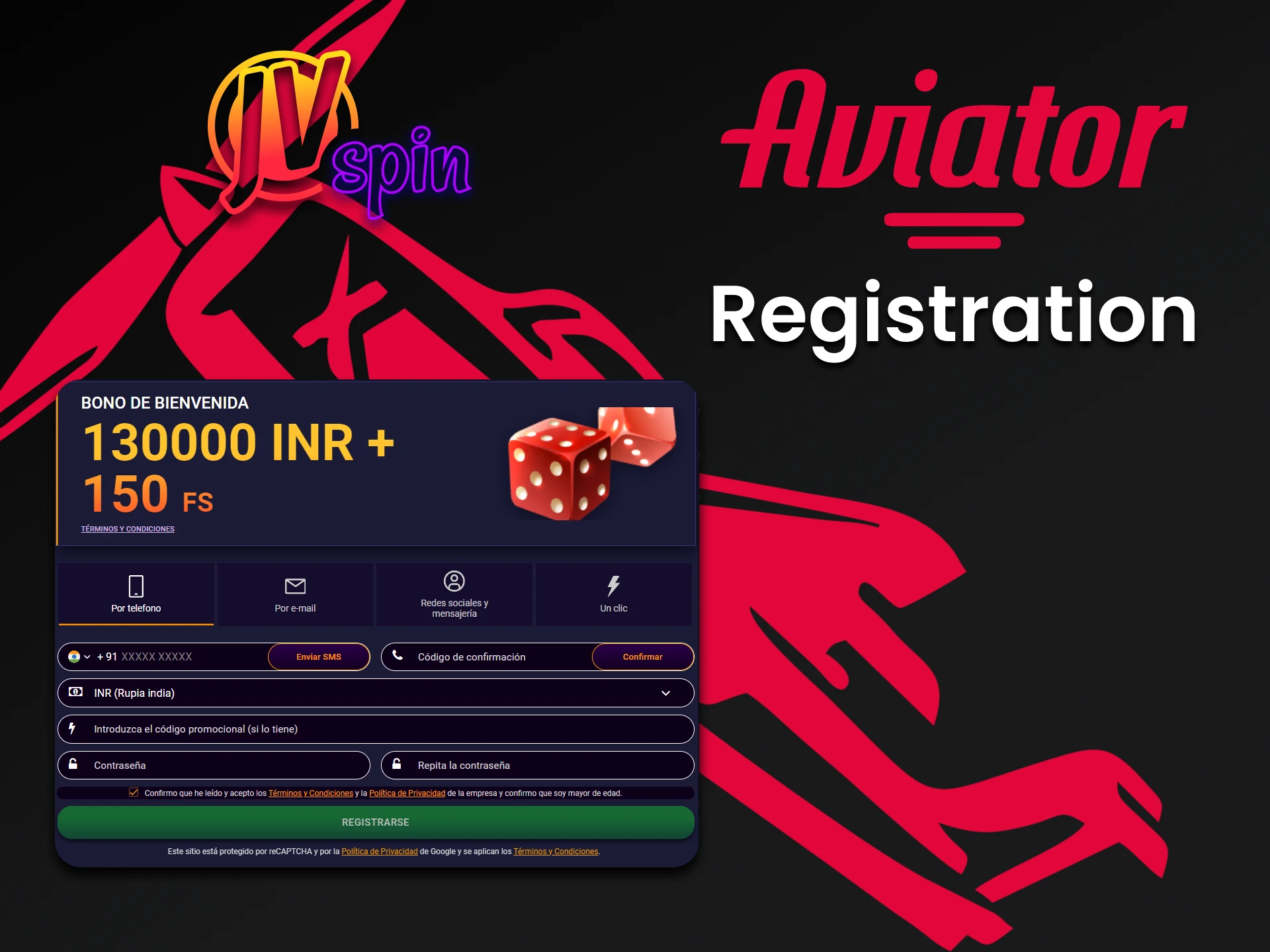 Be sure to register on JV Spin to play Aviator.
