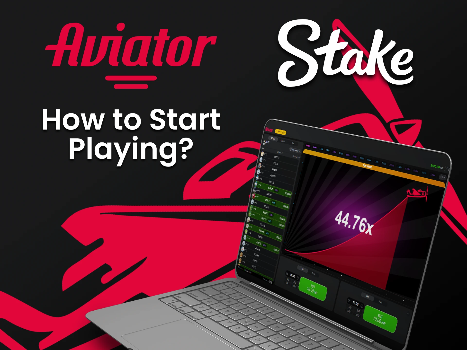Go to the casino section on Stake to play Aviator.