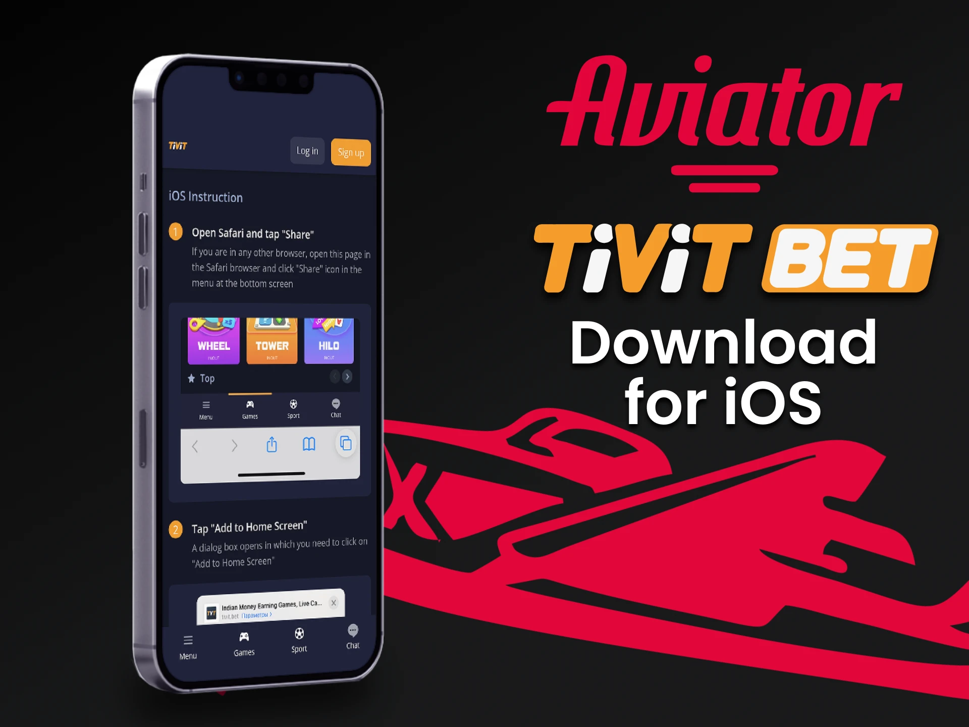 Download the Tivitbet app for iOS.