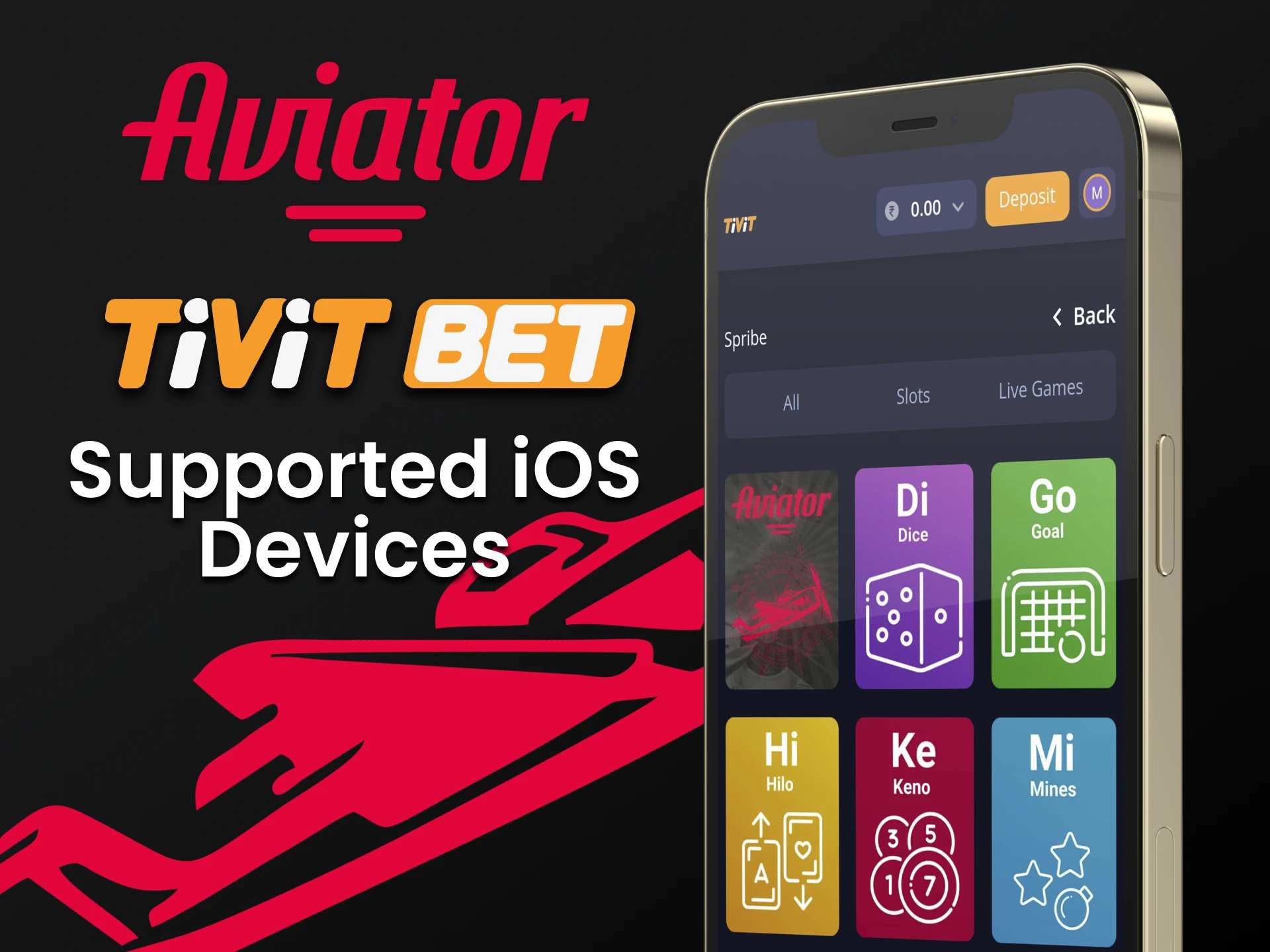 Choose iOS devices to play Aviator in the Tivitbet app.